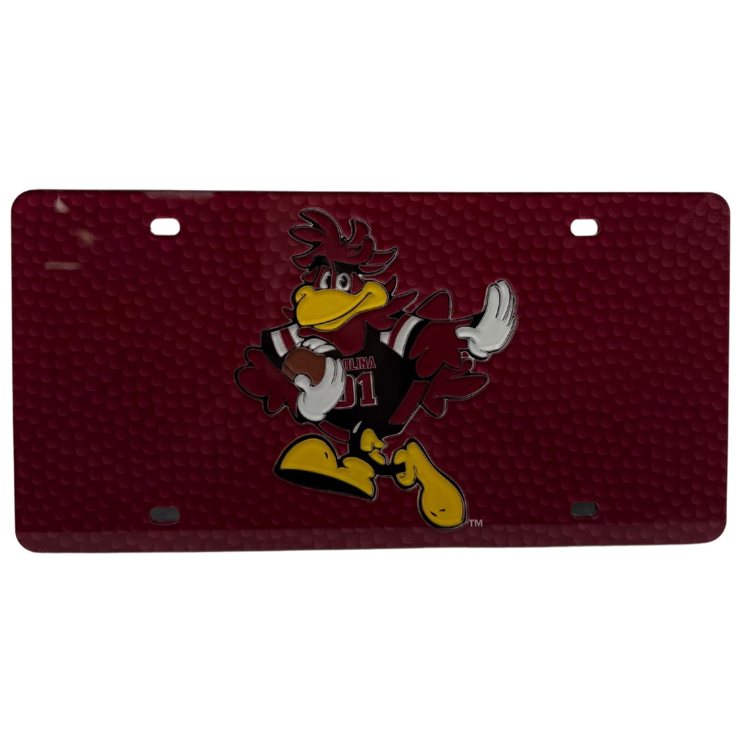SOUTH CAROLINA GAMECOCKS GARNET COCKY FOOTBALL LICENSE TAG