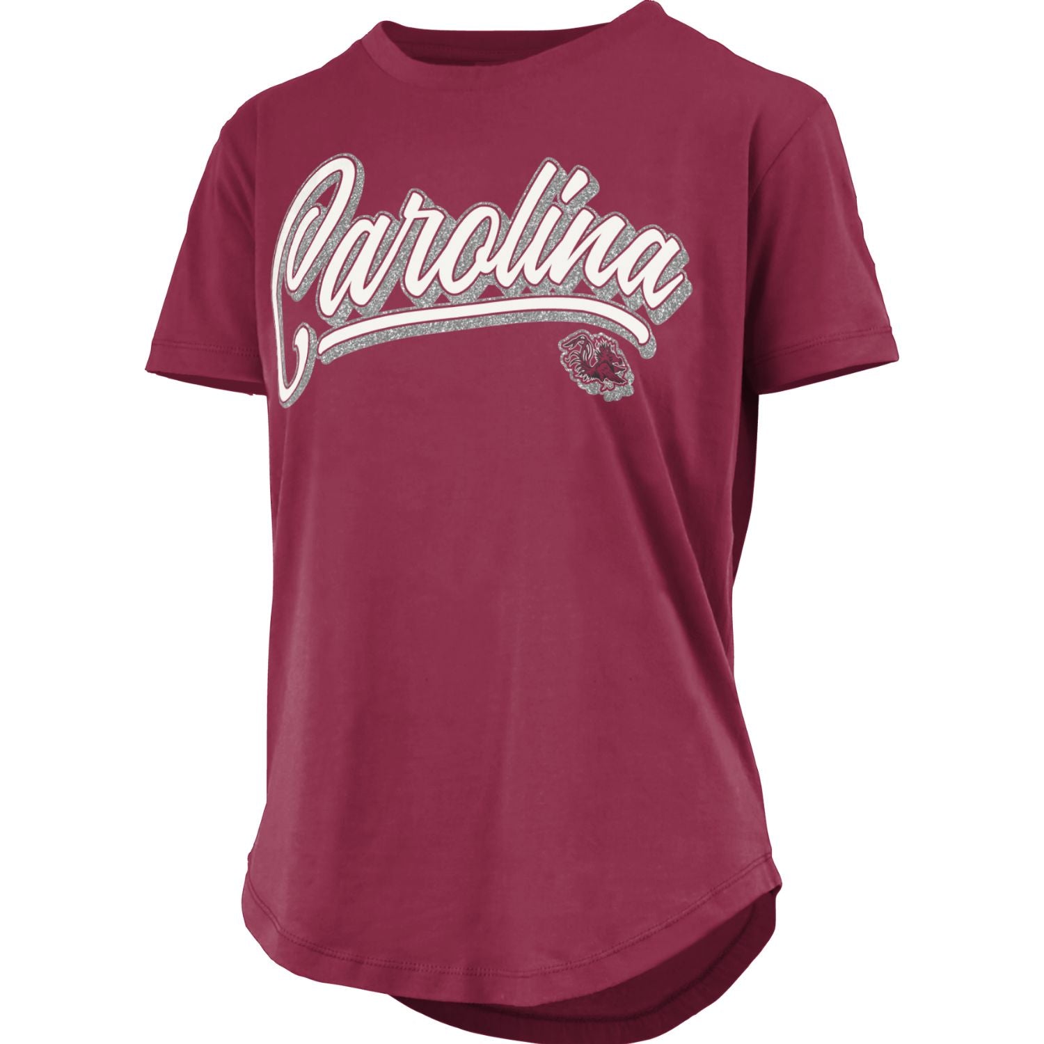 SOUTH CAROLINA GAMECOCKS PRESSBOX GARNET CAROLINA GLITTER TEE