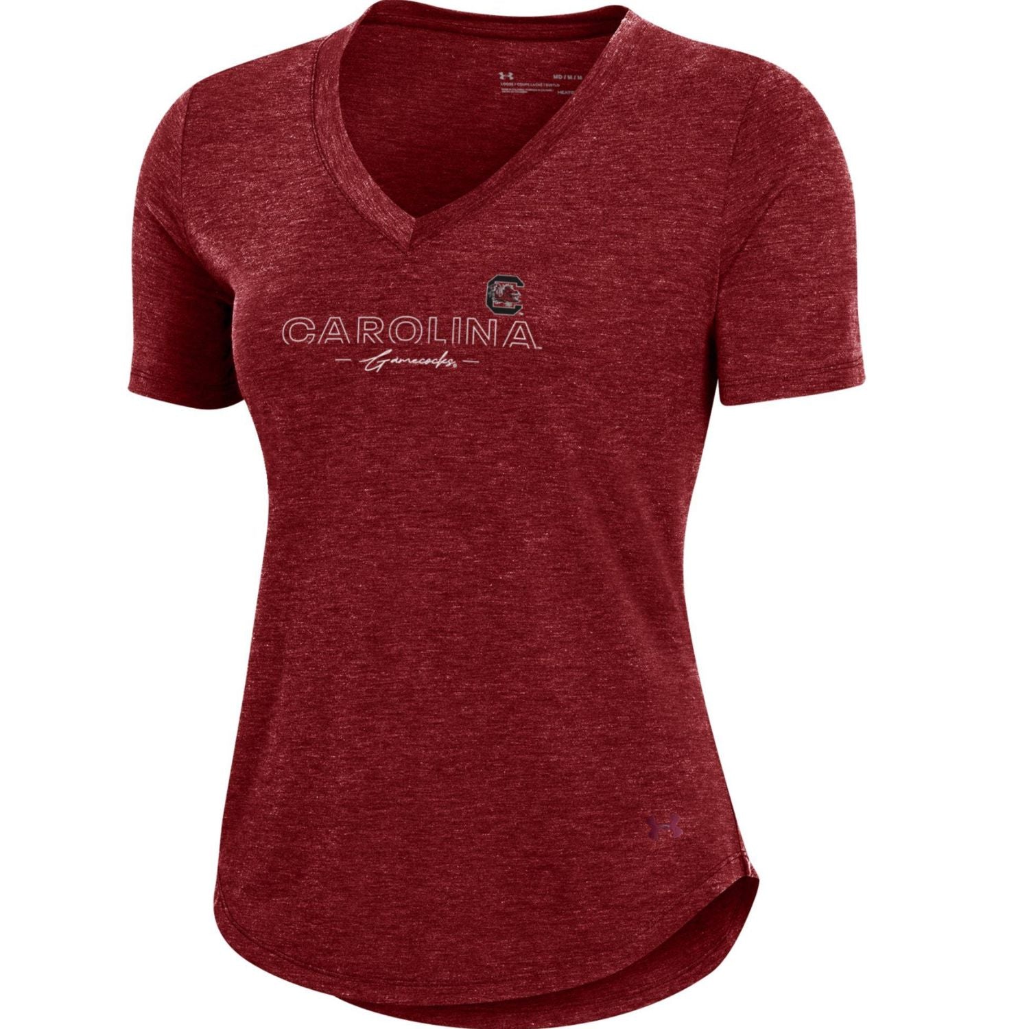 SOUTH CAROLINA GAMECOCKS UA GARNET LADIES CAROLINA VNECK