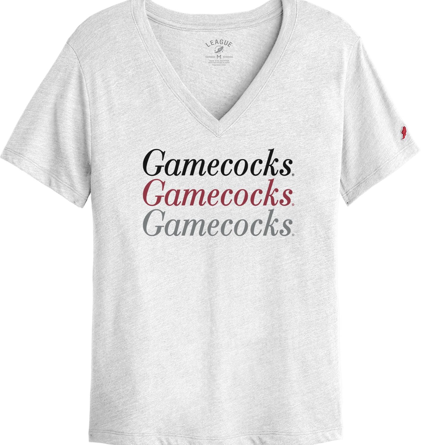 SOUTH CAROLINA GAMECOCKS WHITE LADIES GAMECOCKS VNECK