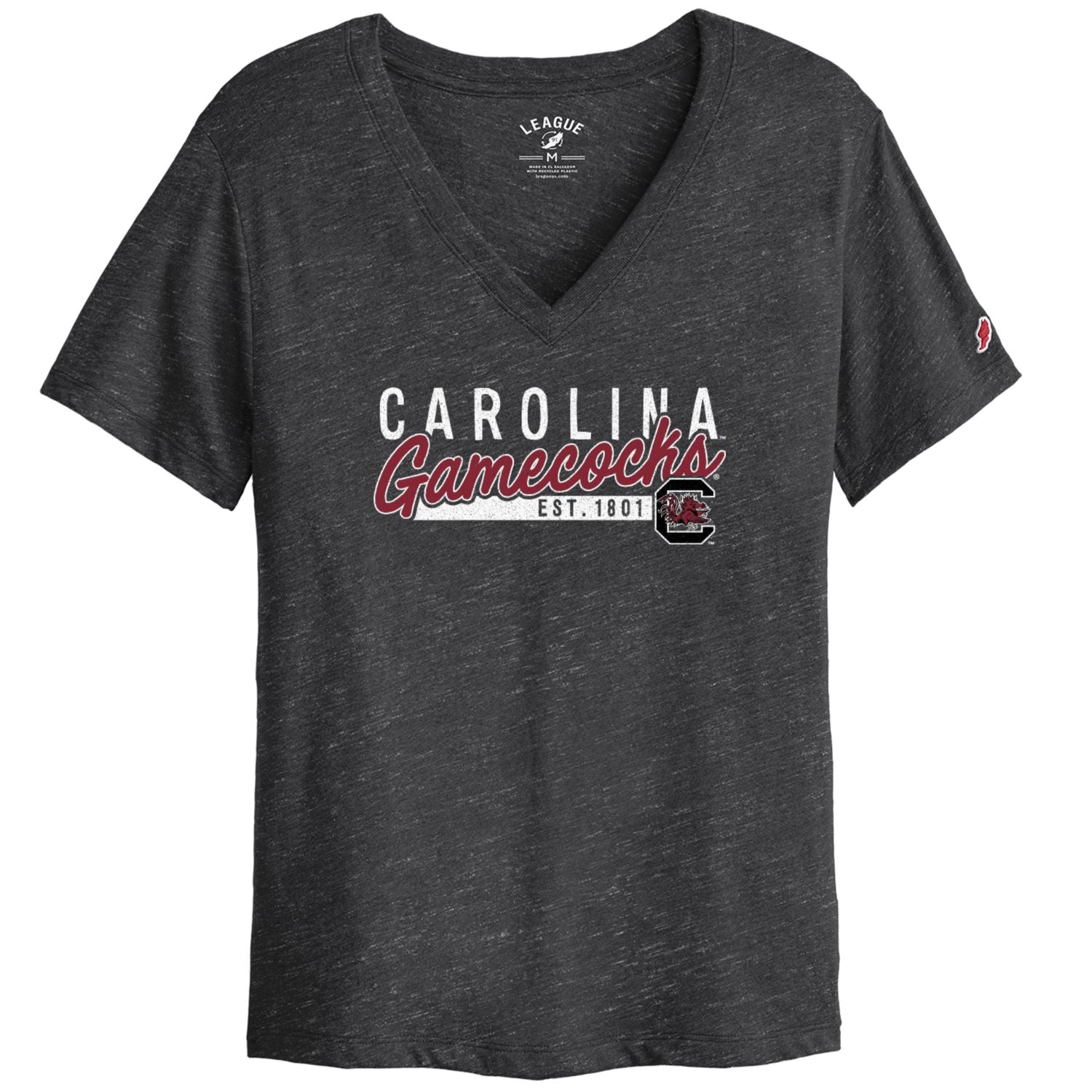 SOUTH CAROLINA GAMECOCKS BLACK LADIES CAROLINA VNECK
