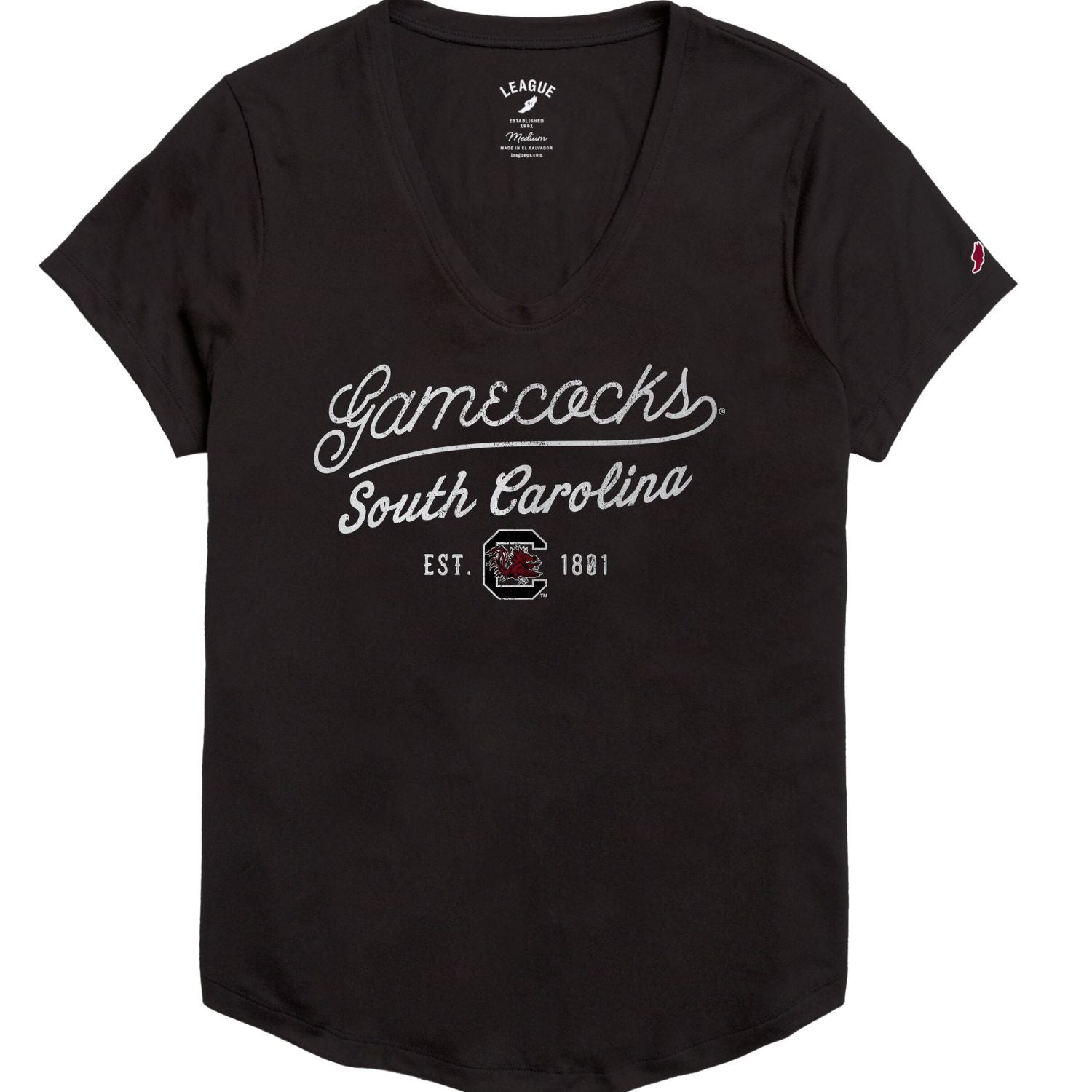 SOUTH CAROLINA GAMECOCKS BLACK LADIES GAMECOCKS VNECK