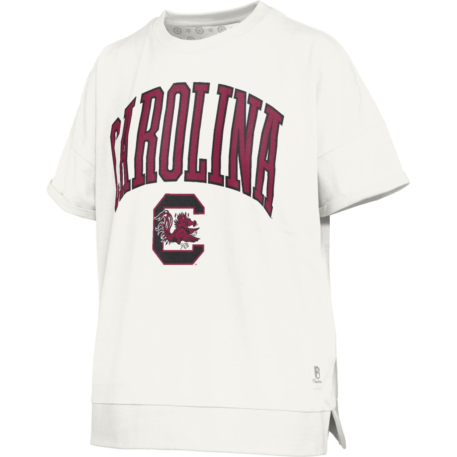 SOUTH CAROLINA GAMECOCKS WHITE ARCH CAROLINA NELSON ROLL SLEEVE TEE