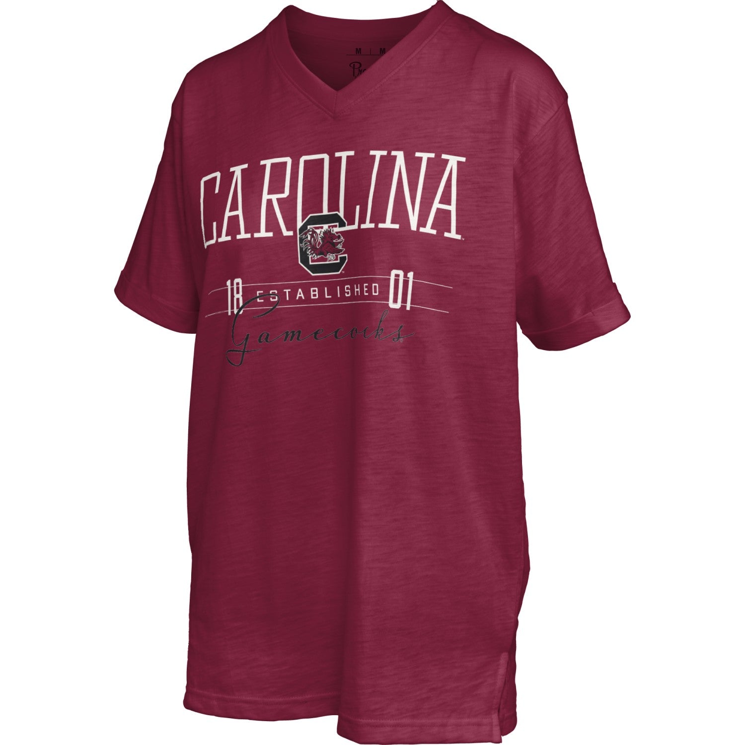 SOUTH CAROLINA GAMECOCKS GARNET MARCUS V-NECK PENSACOLA TEE