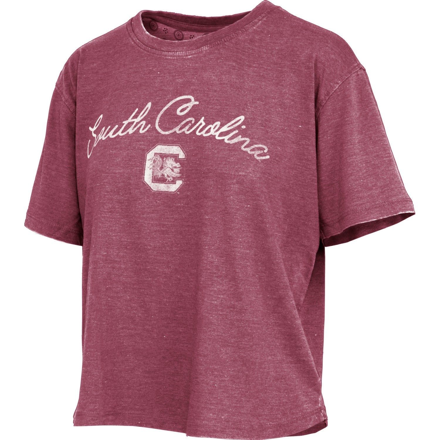 SOUTH CAROLINA GAMECOCKS GARNET WAIST LENGTH VINTAGE TEE