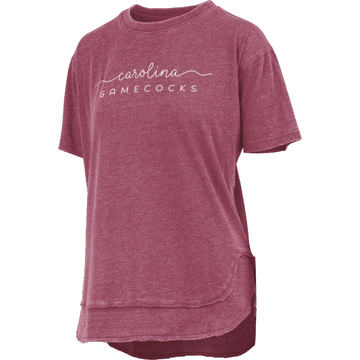 SOUTH CAROLINA GAMECOCKS GARNET CAMPUS VIBES ROUND BOTTOM VINTAGE TEE