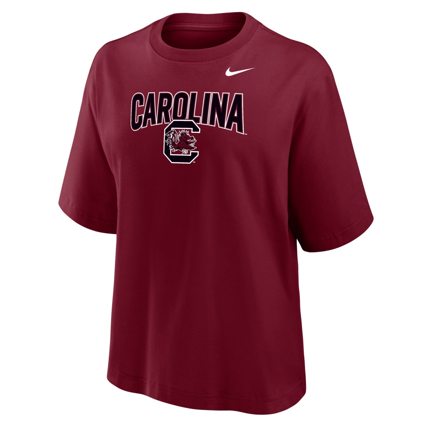 SOUTH CAROLINA GAMECOCKS GARNET CAROLINA BLOCK C LADIES NIKE BOXY COTTON TEE
