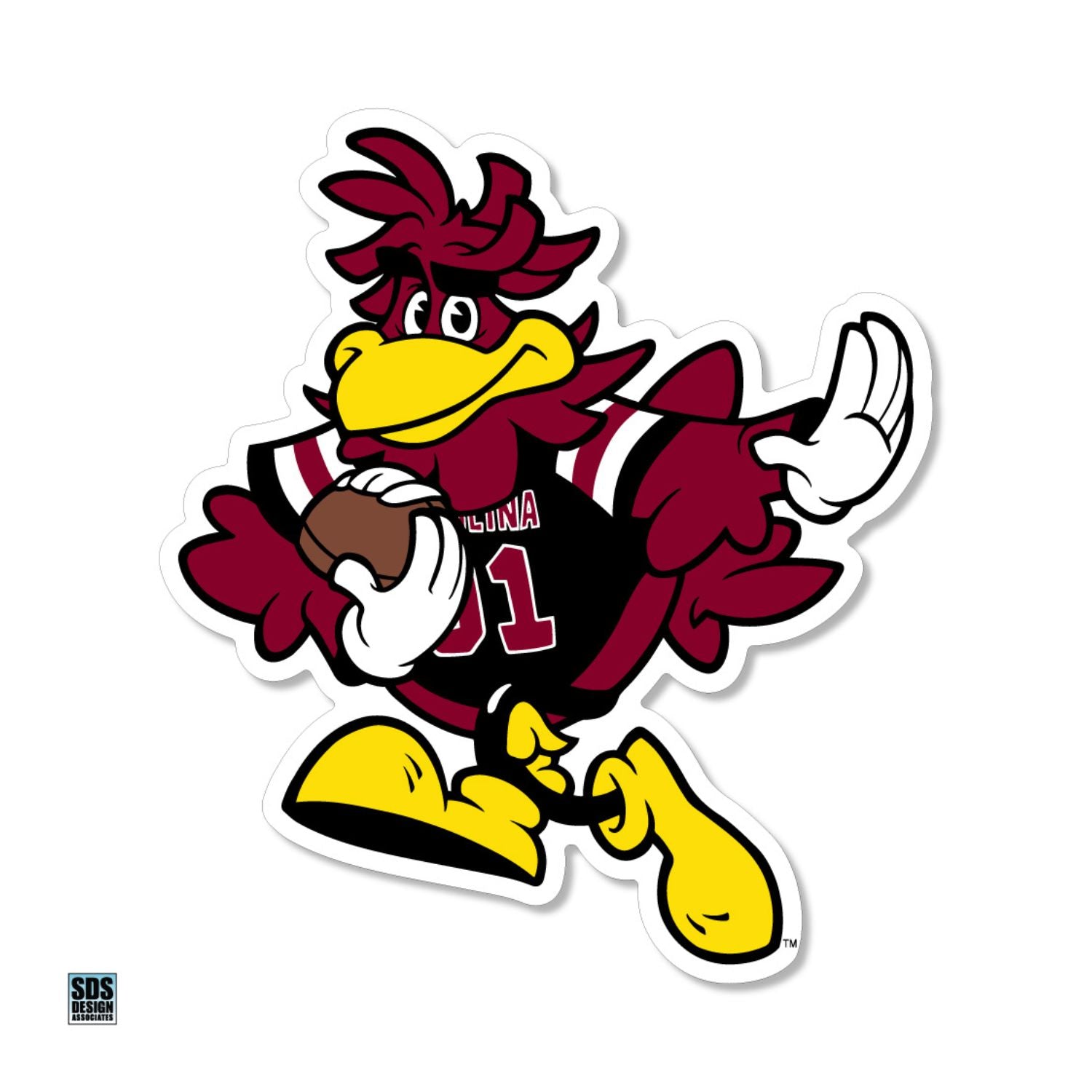SOUTH CAROLINA GAMECOCKS 6&quot; COCKY FOOTBALL MAGNET