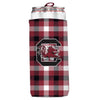 SOUTH CAROLINA GAMECOCKS PLAID SLIM CAN KOOZIE