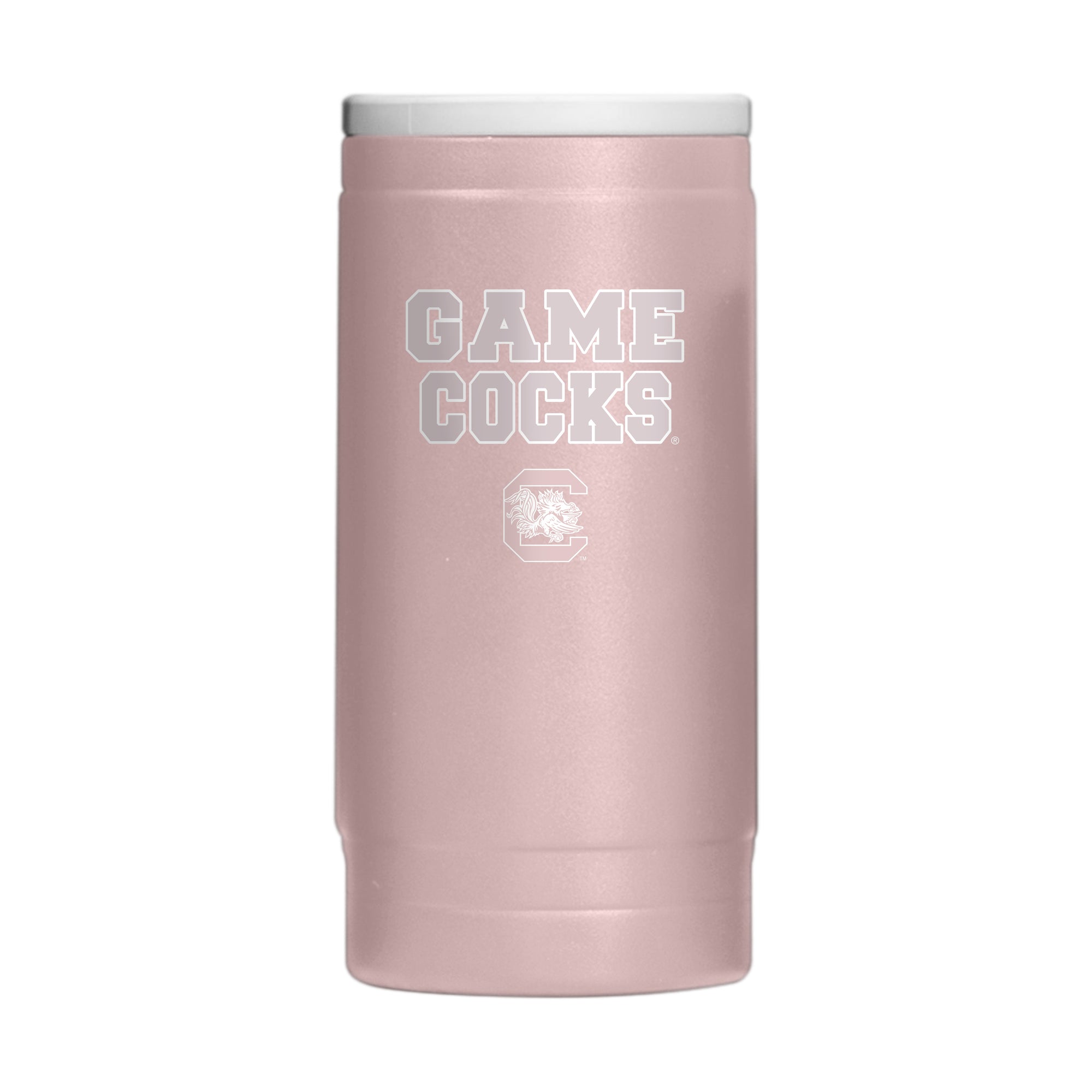 CAROLINA GAMECOCKS STENCIL POWDER COAT SLIM CAN COOLIE