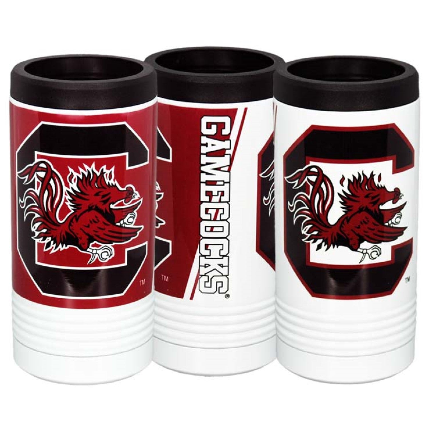 SOUTH CAROLINA GAMECOCKS METAL SLIM SPLIT KOOZIE