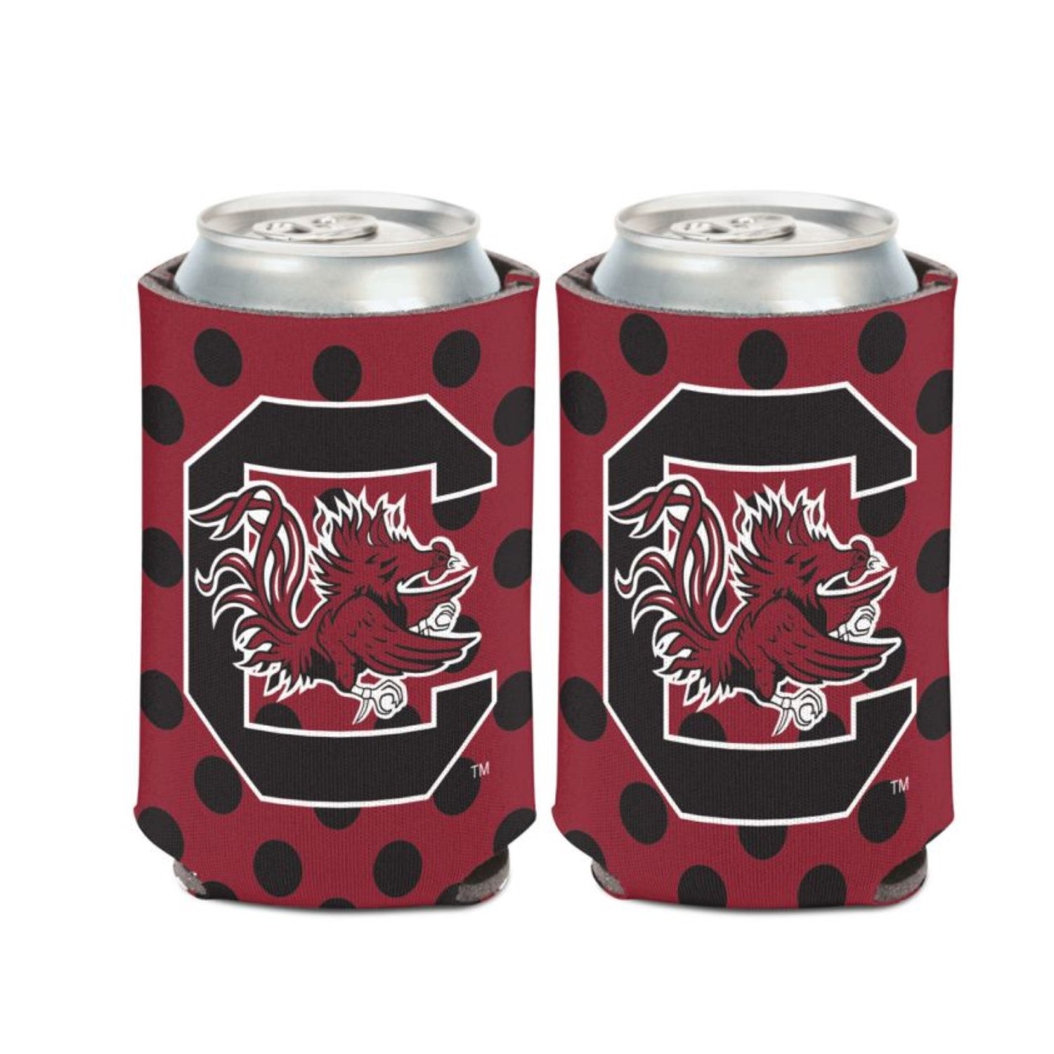 SOUTH CAROLINA GAMECOCKS GARNET POLKA DOT COOZIE