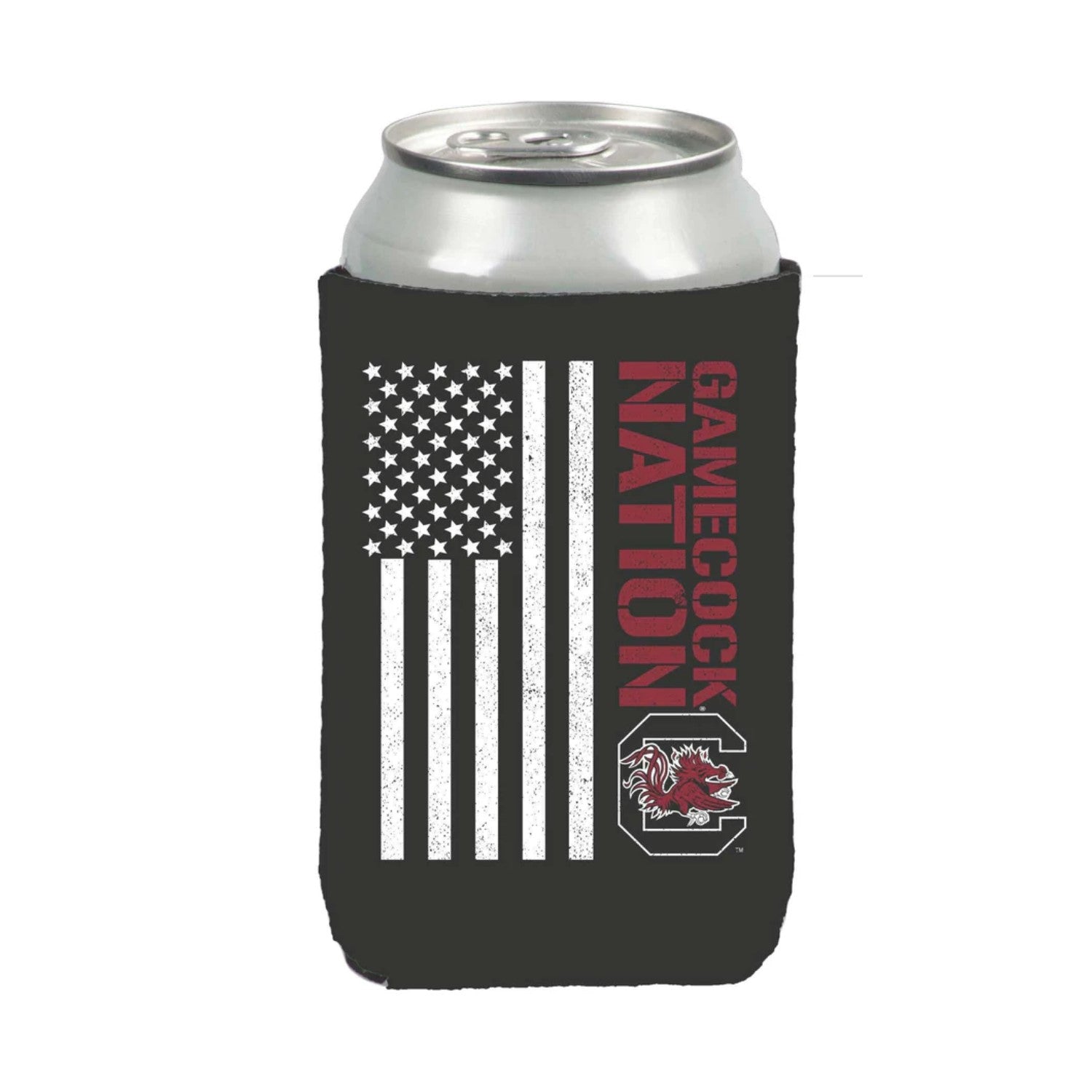 SOUTH CAROLINA GAMECOCKS BLACK GAMECOCK NATION CAN KOOZIE