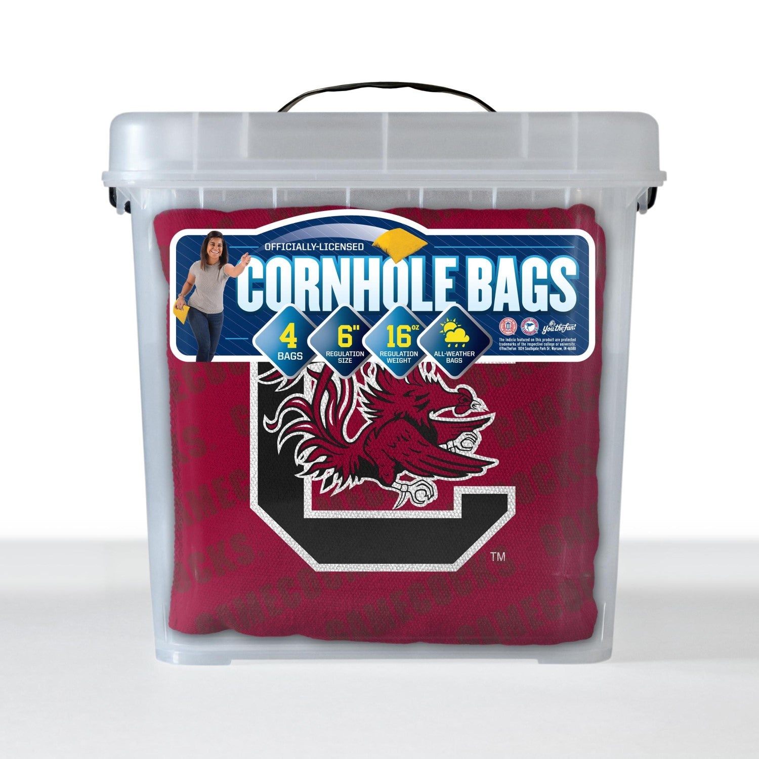 SOUTH CAROLINA GAMECOCKS GARNET 4 PACK ALL WEATHER CORNHOLE BAGS