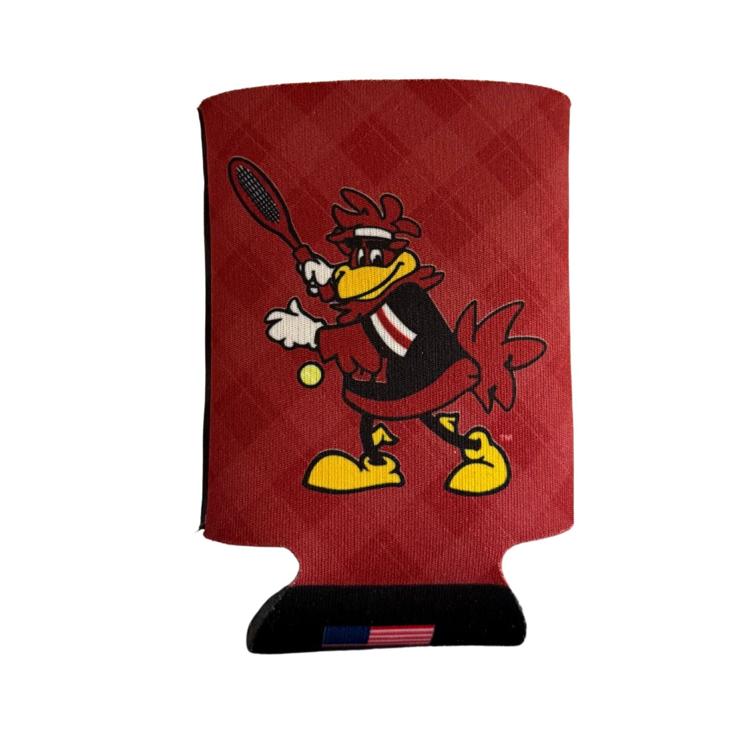 SOUTH CAROLINA GAMECOCKS GARNET/BLACK COCKY TENNIS DOUBLESIDED KOOZIE