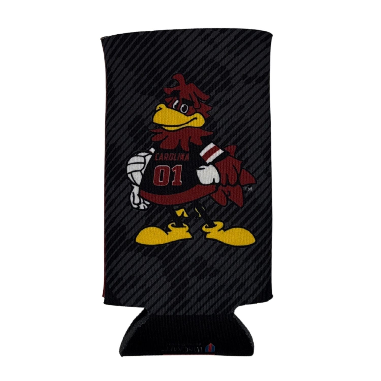 SOUTH CAROLINA GAMECOCKS DOUBLE SIDED COCKY VOLLEYBALL SLIM KOOZIE