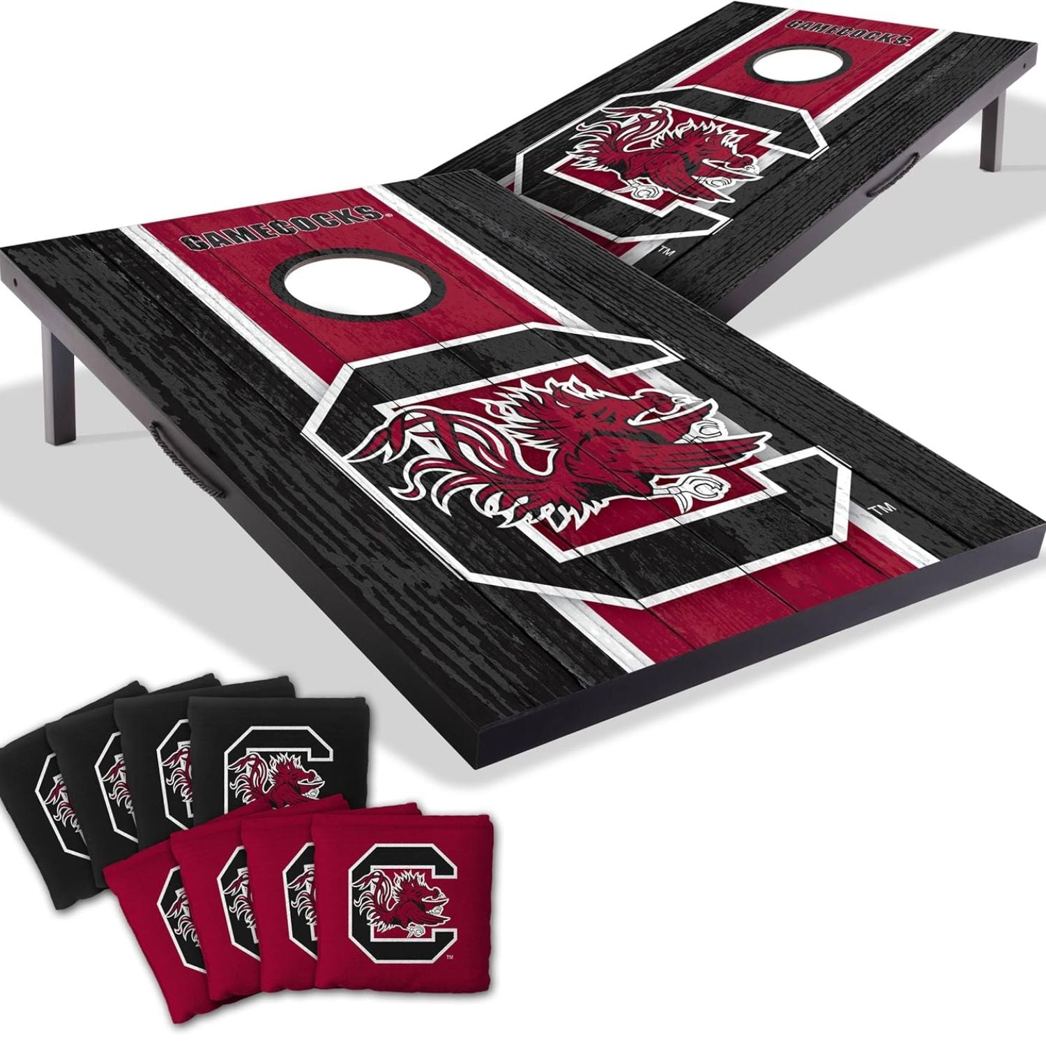 SOUTH CAROLINA GAMECOCKS BLACK/GARNET WITH C BLOCK 2X3 CORNHOLE