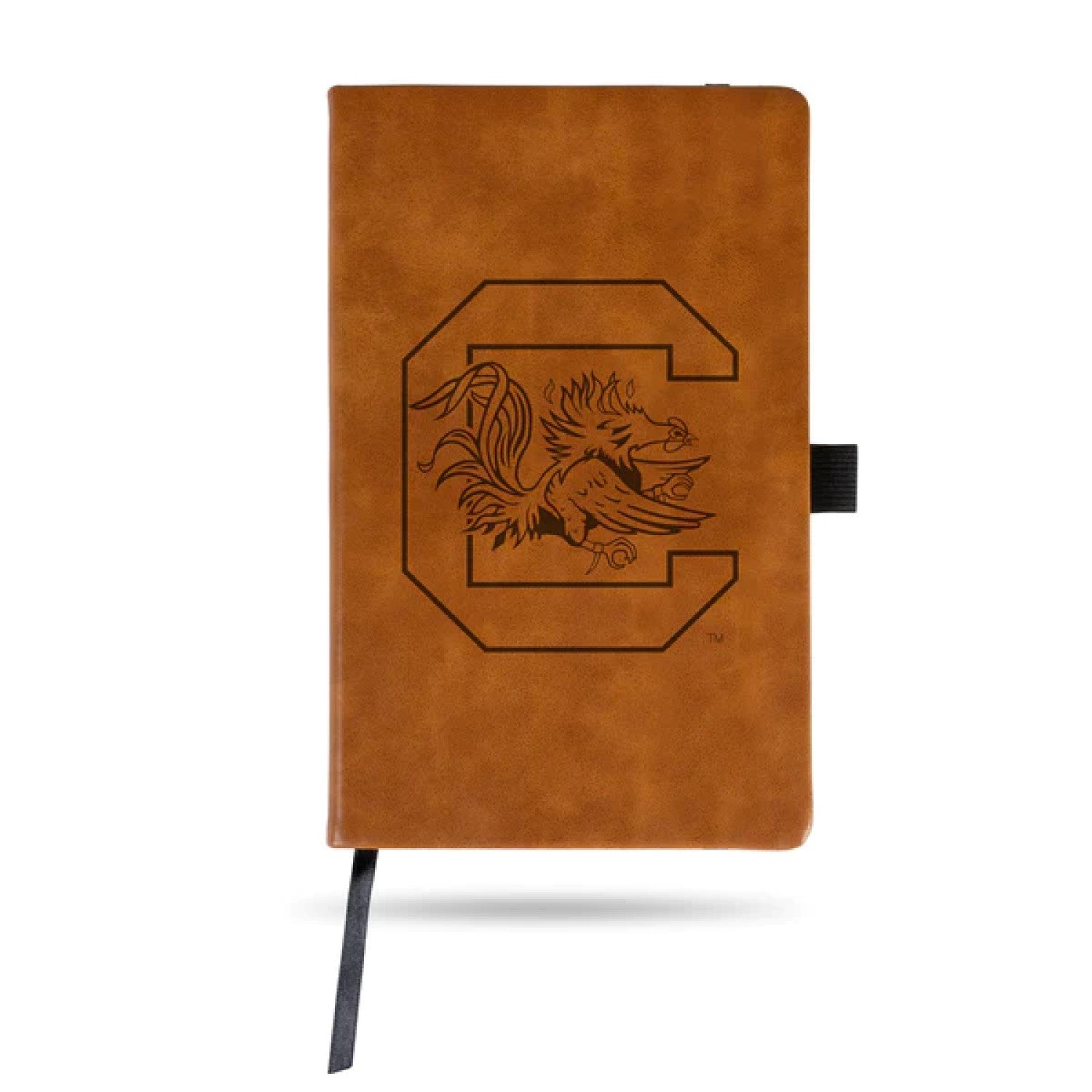 SOUTH CAROLINA GAMECOCKS LASER ENGRAVED BLOCK C BROWN LEATHER NOTEBOOK