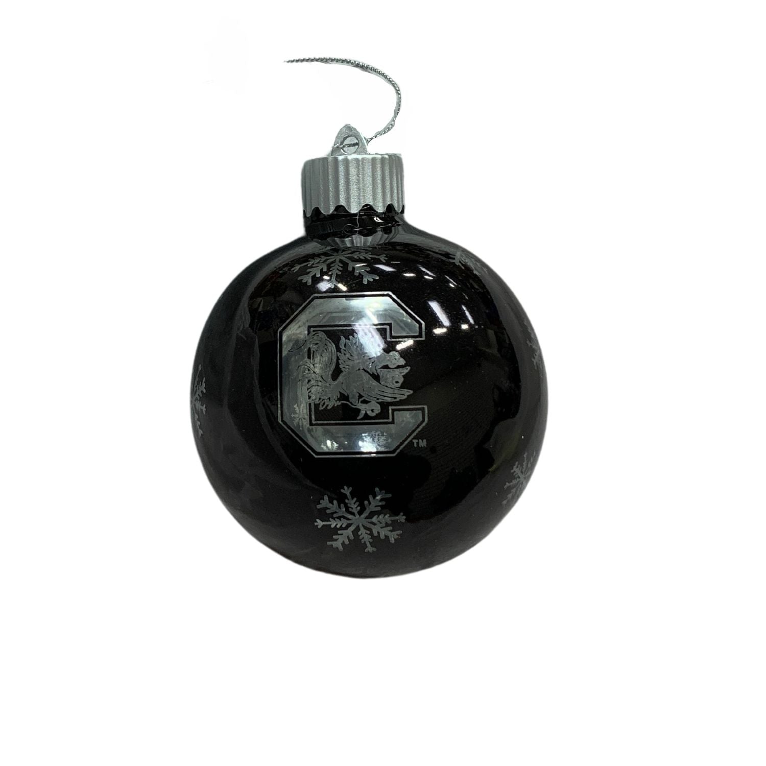 BLACK BLOCK C LIGHT UP GLASS ORNAMENT