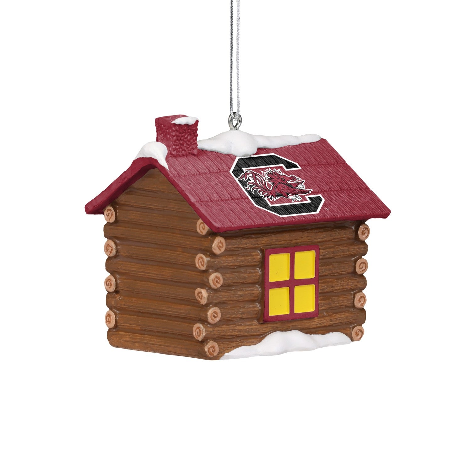 SOUTH CAROLINA GAMECOCKS LOG CABIN CHRISTMAS ORNAMENT