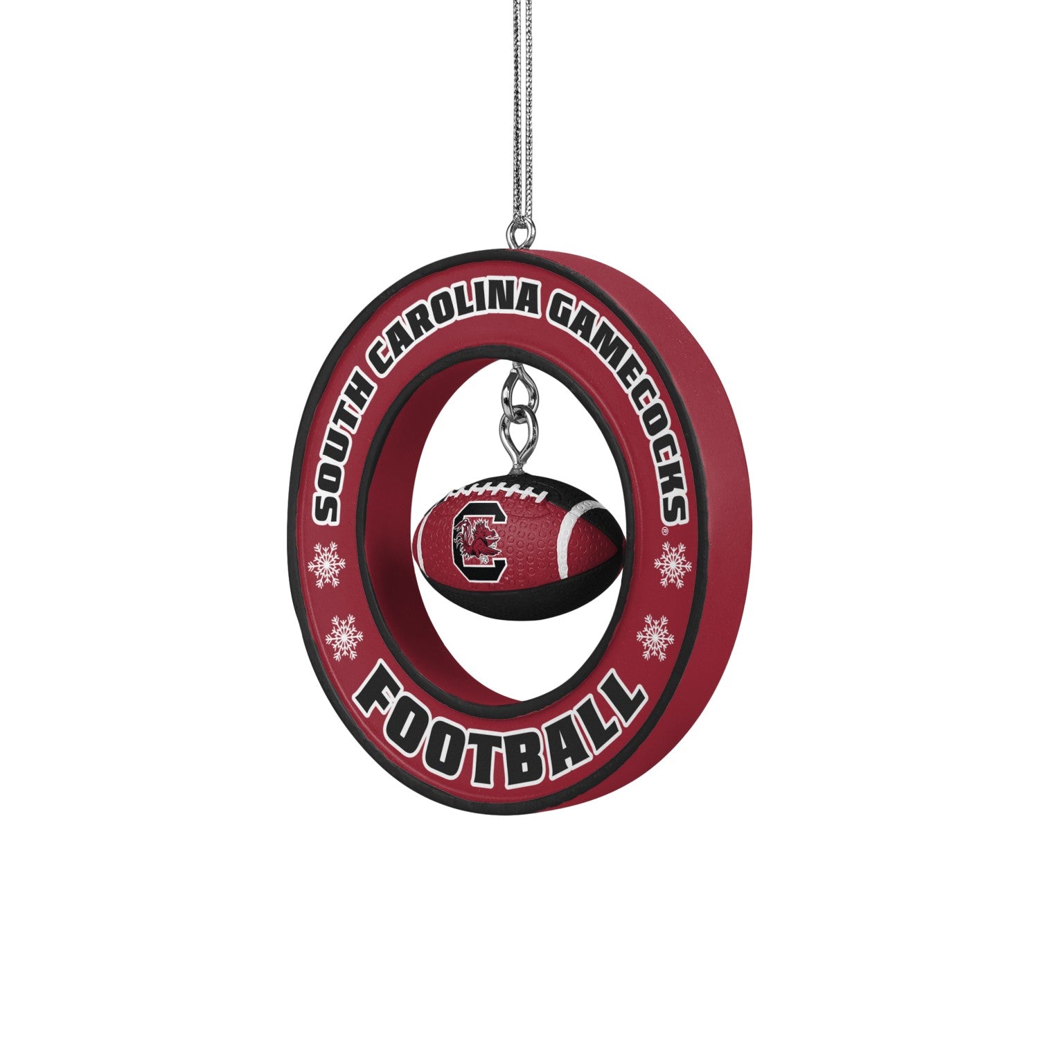 SOUTH CAROLINA GAMECOCKS FLOATING FOOTBALL CHRISTMAS ORNAMENT