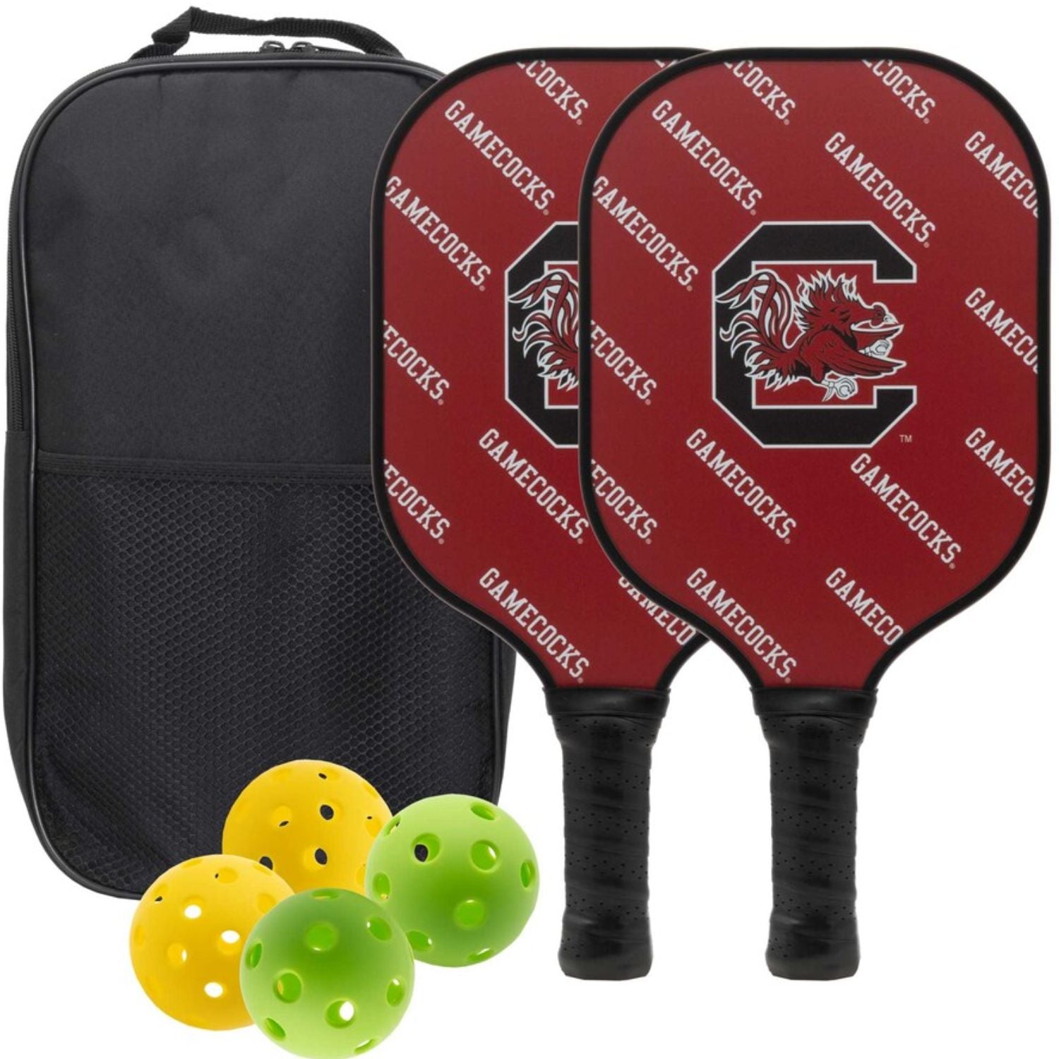 SOUTH CAROLINA GAMECOCKS GARNET NYLON PICKLEBALL SET WITH BLACK/WHITE BALLS