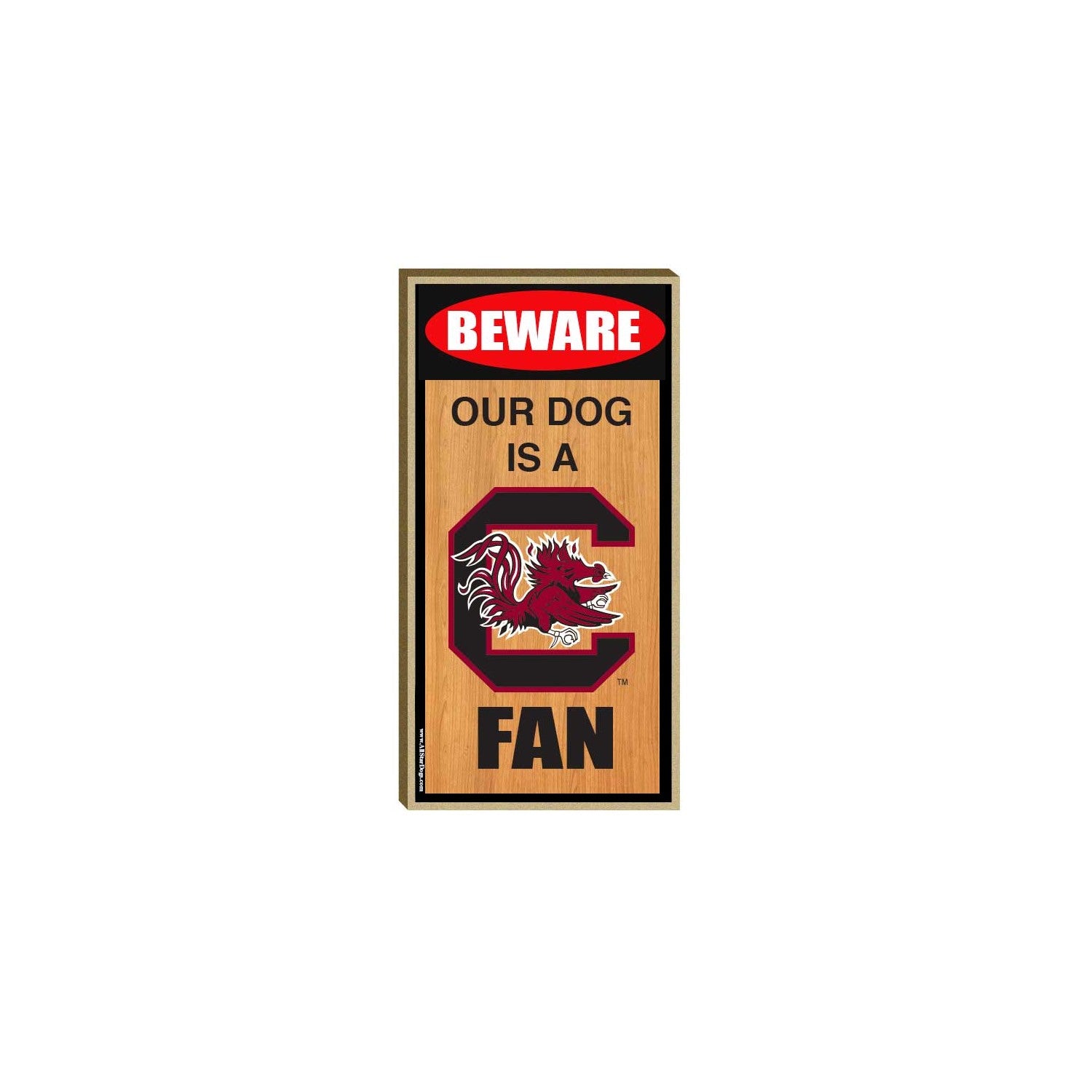SOUTH CAROLINA GAMECOCKS BEWARE DOG SIGN