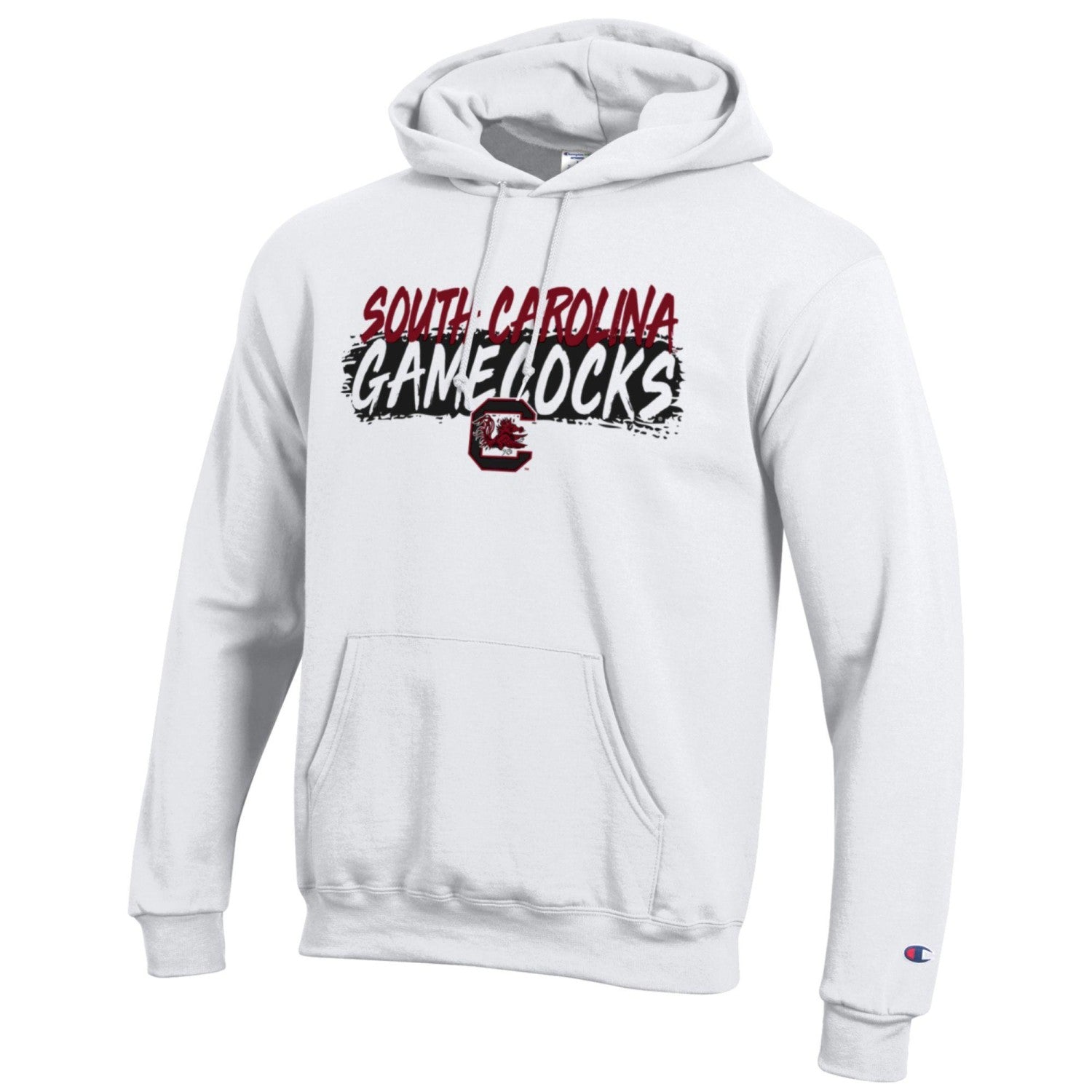 SOUTH CAROLINA GAMECOCKS WHITE STACKED HOOD
