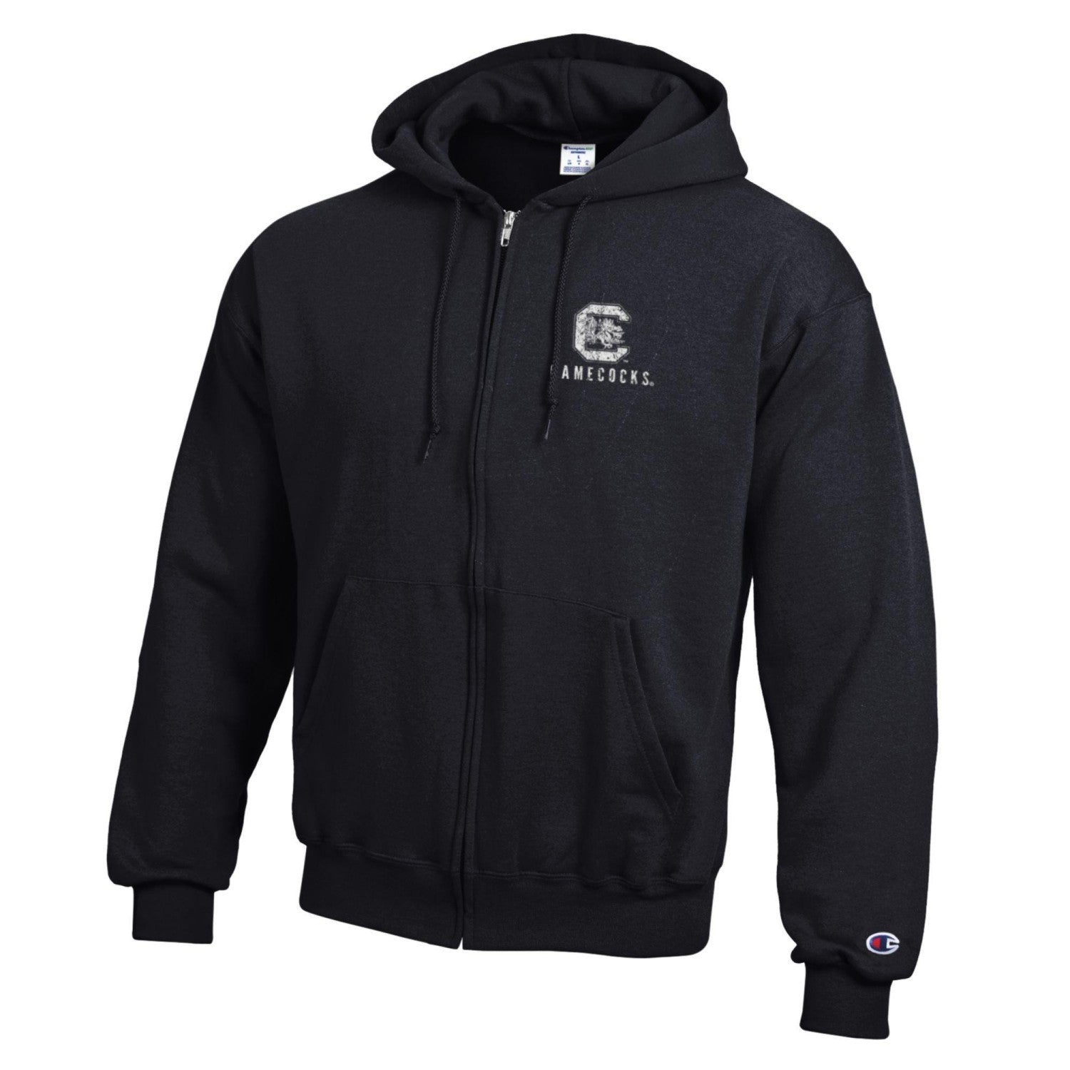 SOUTH CAROLINA GAMECOCKS BLACK BLOCK C FULL ZIP HOODIE