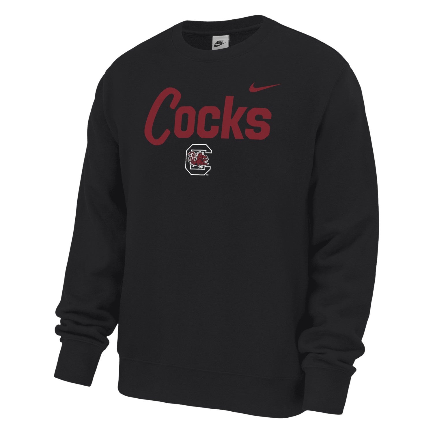 SOUTH CAROLINA GAMECOCKS BLACK COCKS WITH BLOCK C NIKE CREW