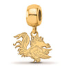 SOUTH CAROLINA GOLD PLATED STERLING SILVER GAMECOCK DANGLE BEAD