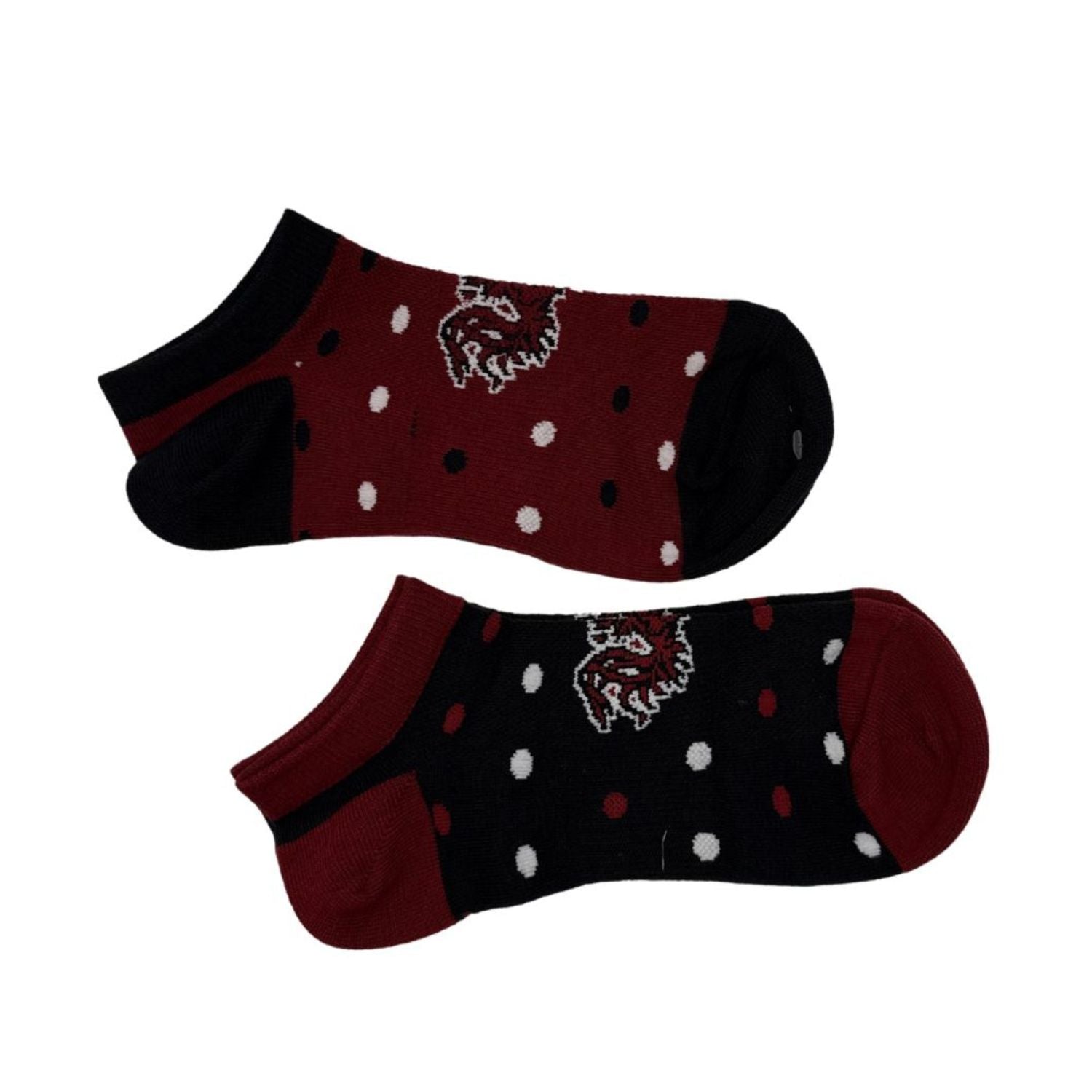 SOUTH CAROLINA GAMECOCKS GARNET/BLACK LARGE 2 PACK POLKA DOT SOCKS