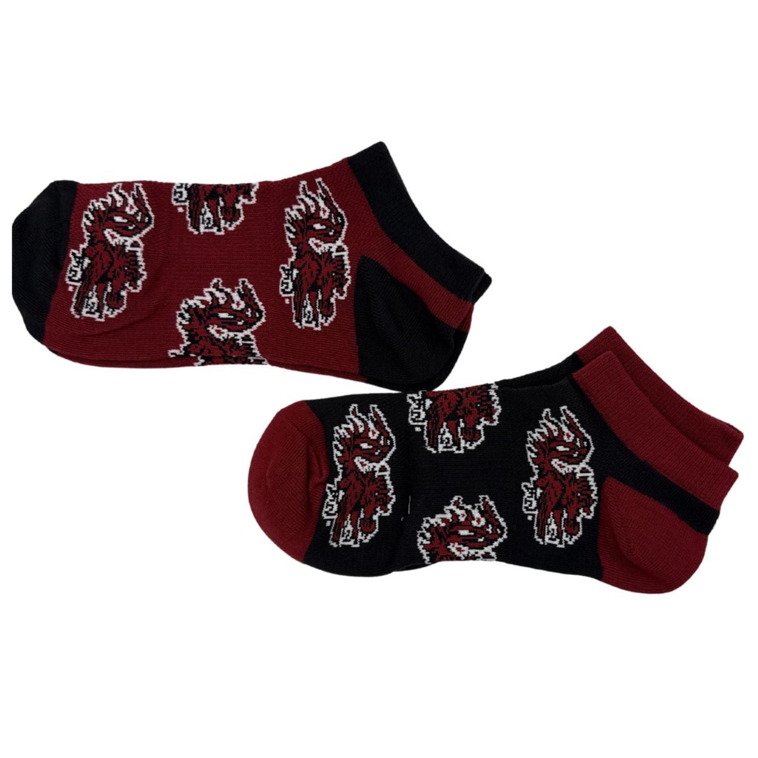 SOUTH CAROLINA GAMECOCKS GARNET/BLACK LARGE 2 PACK GAMECOCK SOCKS