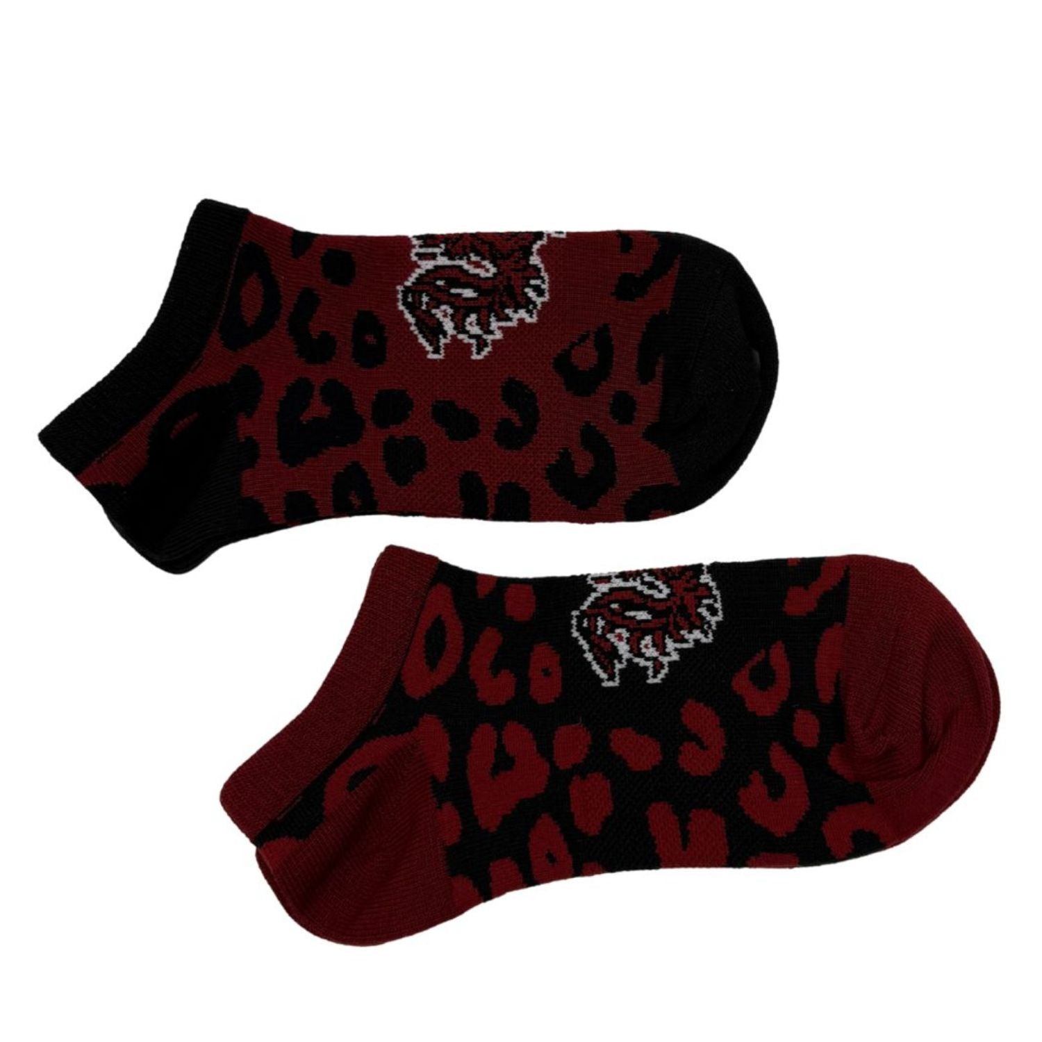 SOUTH CAROLINA GAMECOCKS GARNET/BLACK MEDIUM 2 PACK LEOPARD SOCKS