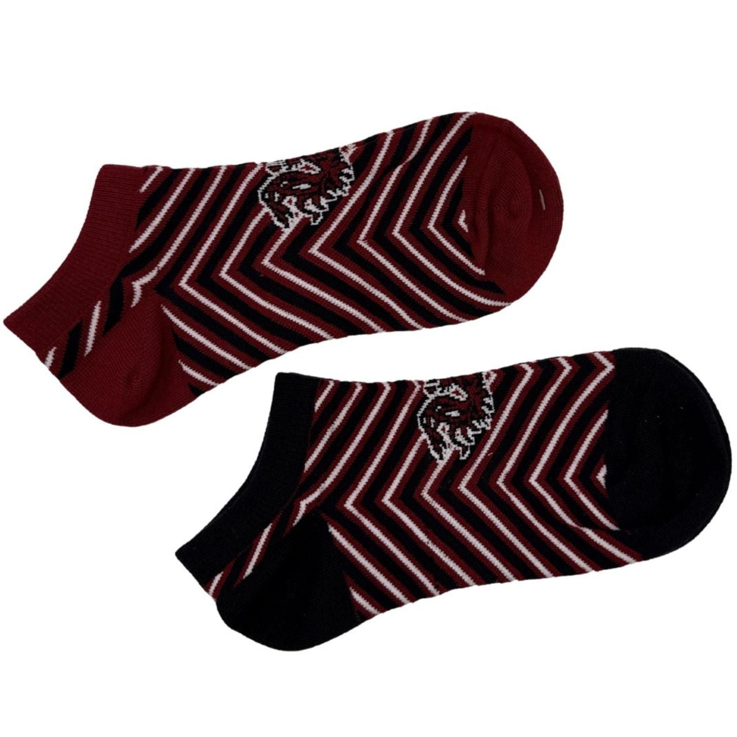 SOUTH CAROLINA GAMECOCKS GARNET/BLACK LARGE 2 PACK CHEVRON GAMECOCK SOCKS
