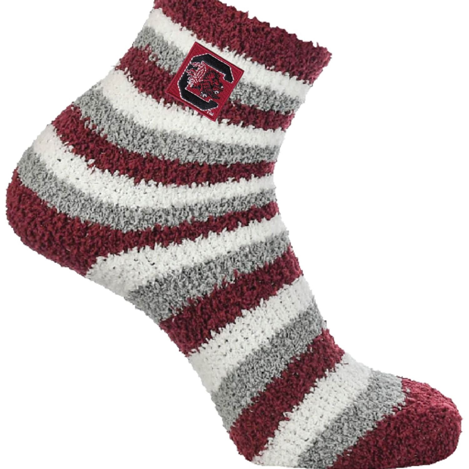 SOUTH CAROLINA GAMECOCKS MULTICOLOR STRIPE FUZZY SOCKS