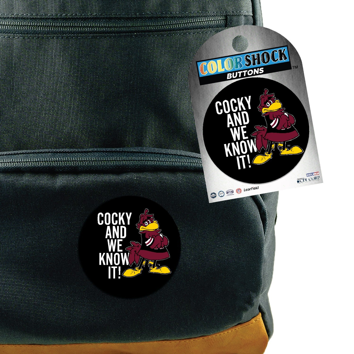 SOUTH CAROLINA GAMECOCKS 3" COCKY AND WE KNOW IT BUTTON