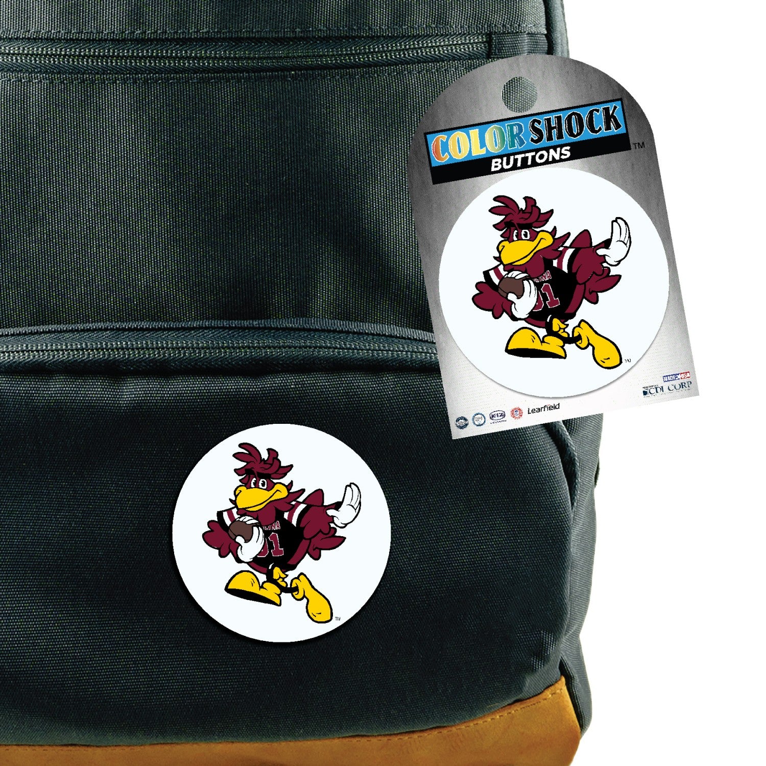 SOUTH CAROLINA GAMECOCKS 3" FOOTBALL COCKY BUTTON