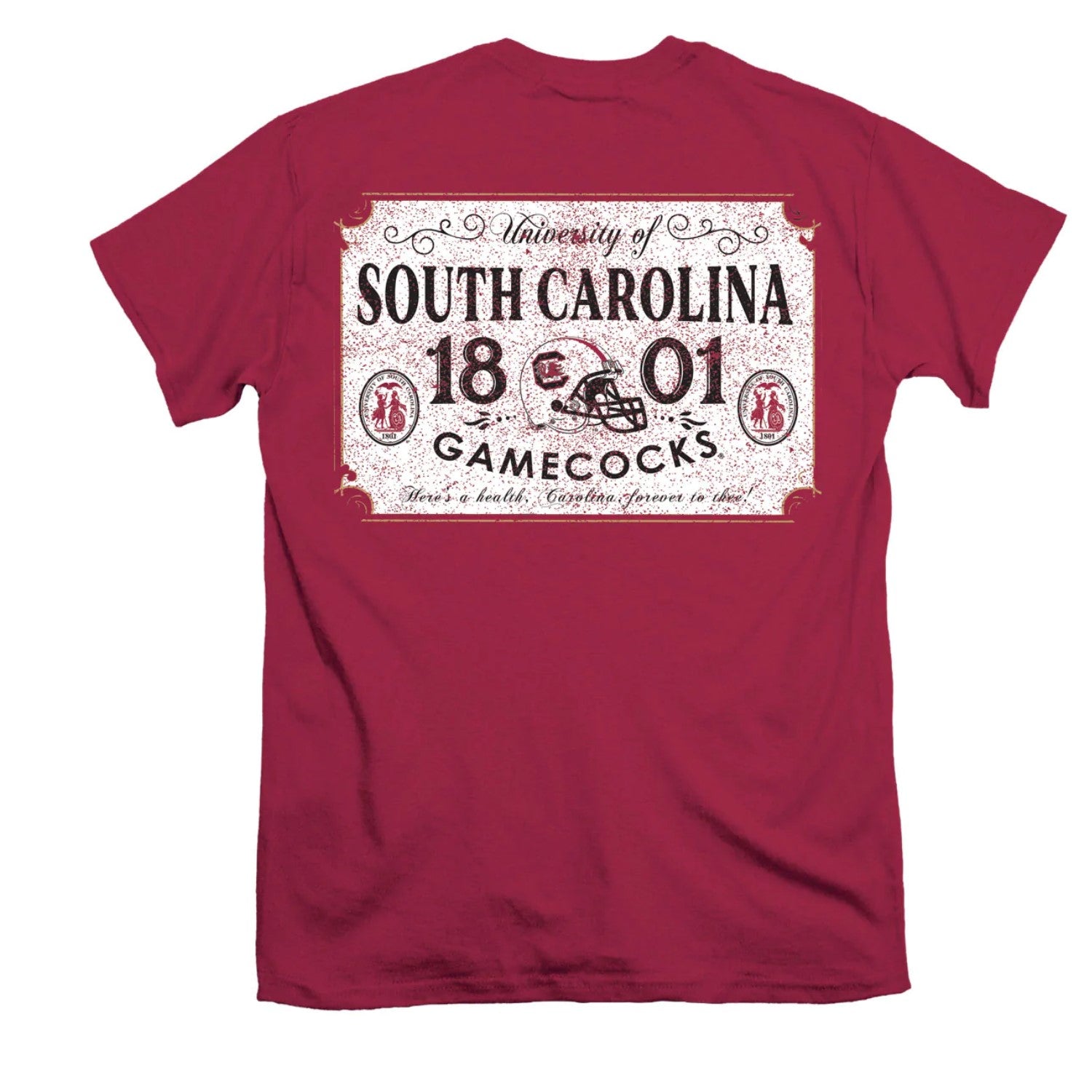 GARNET SOUTH CAROLINA 1801 DISTRESSED SIGN T-SHIRT