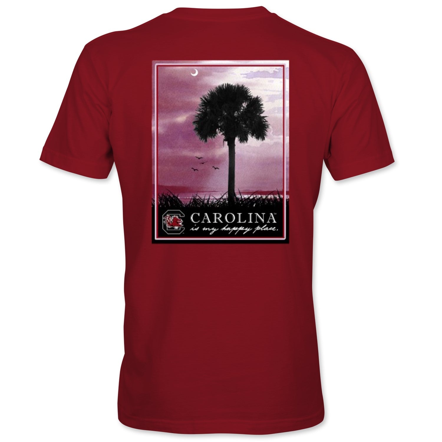 SOUTH CAROLINA GAMECOCKS GARNET HAPPY PLACE TEE