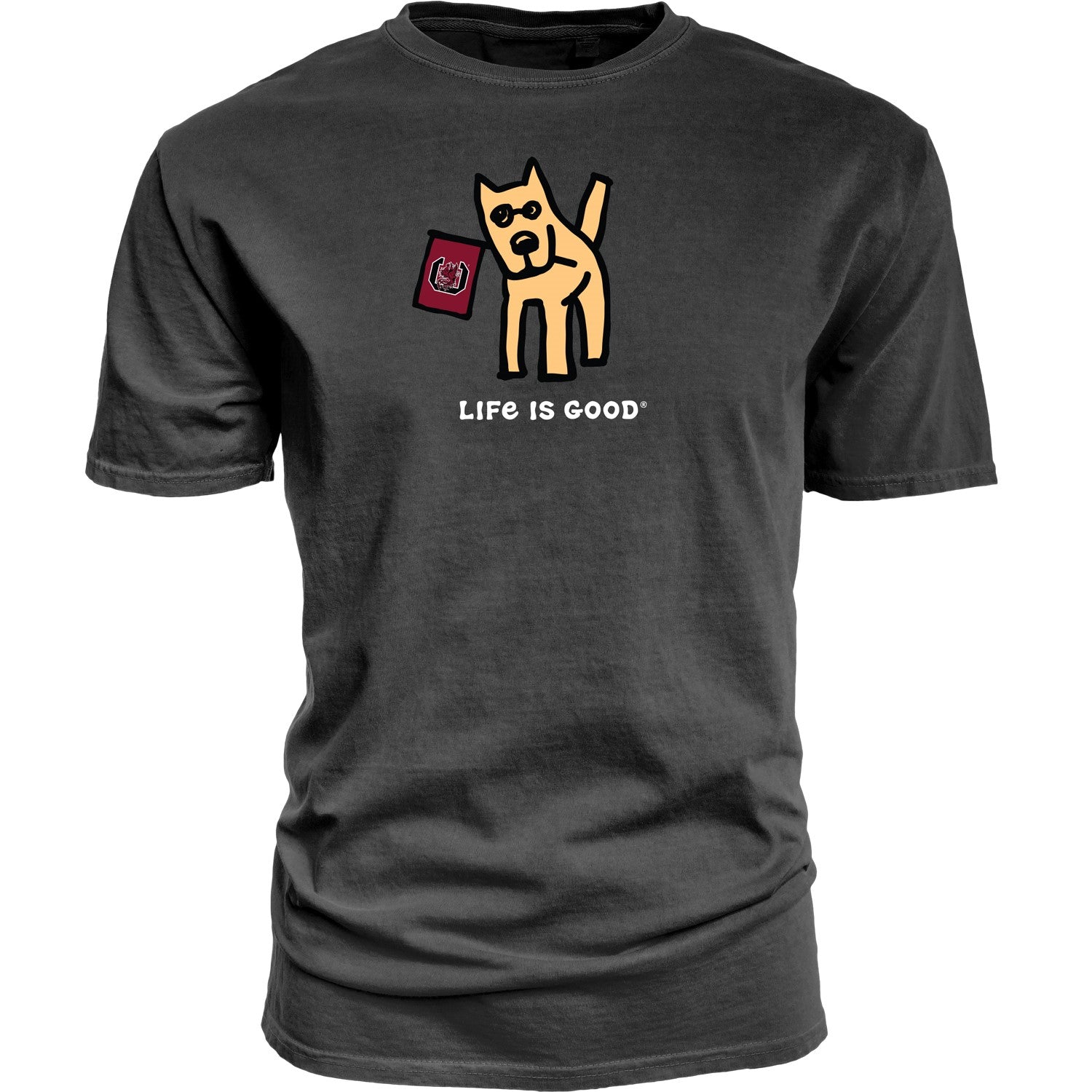 GRAY SOUTH CAROLINA JAKE DOG LIFE IS GOOD TEE