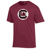 SOUTH CAROLINA GAMECOCKS GARNET BLOCK C IN CIRCLE CHAMPION TEE