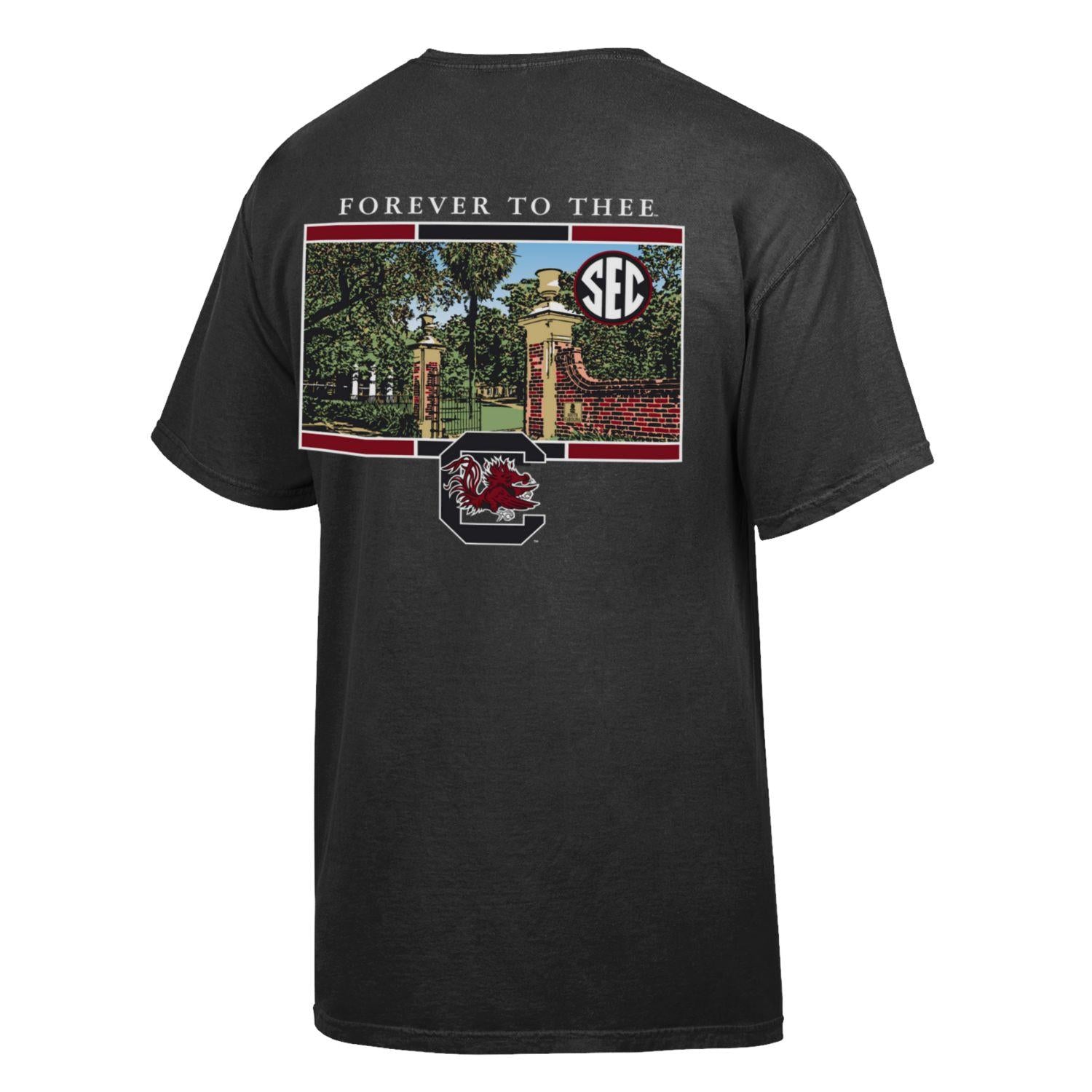 SOUTH CAROLINA FOREVER TO THEE BLACK COMFORT WASH T-SHIRT