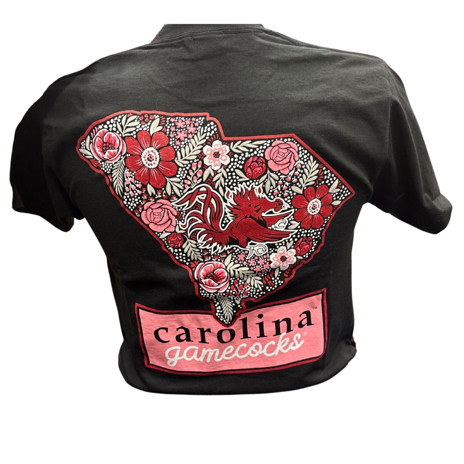 SOUTH CAROLINA GAMECOCKS STATE WITH FLOWERS T-SHIRT