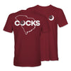 SOUTH CAROLINA GAMECOCKS STATE WITH COCKS T-SHIRT