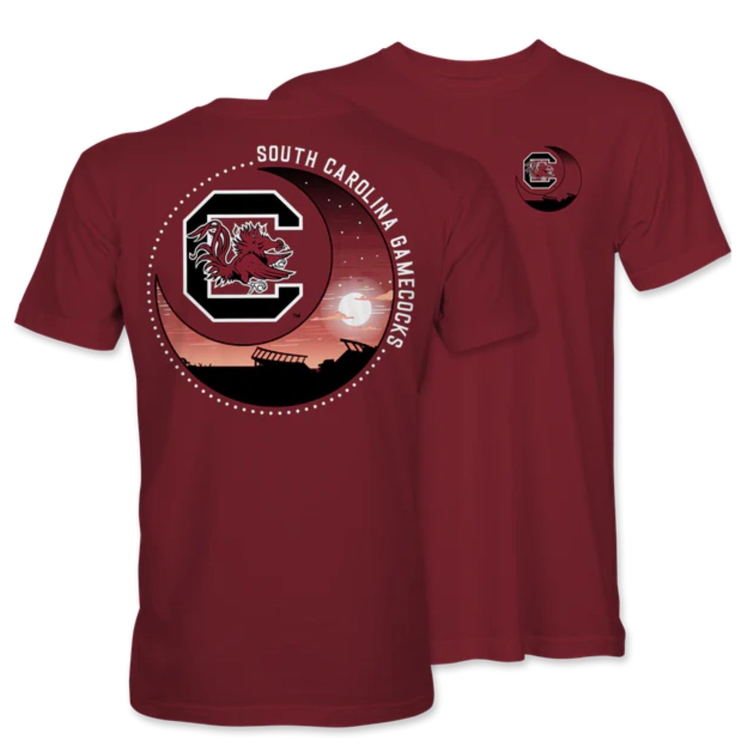 SOUTH CAROLINA GAMECOCKS GARNET CRESCENT STADIUM TEE