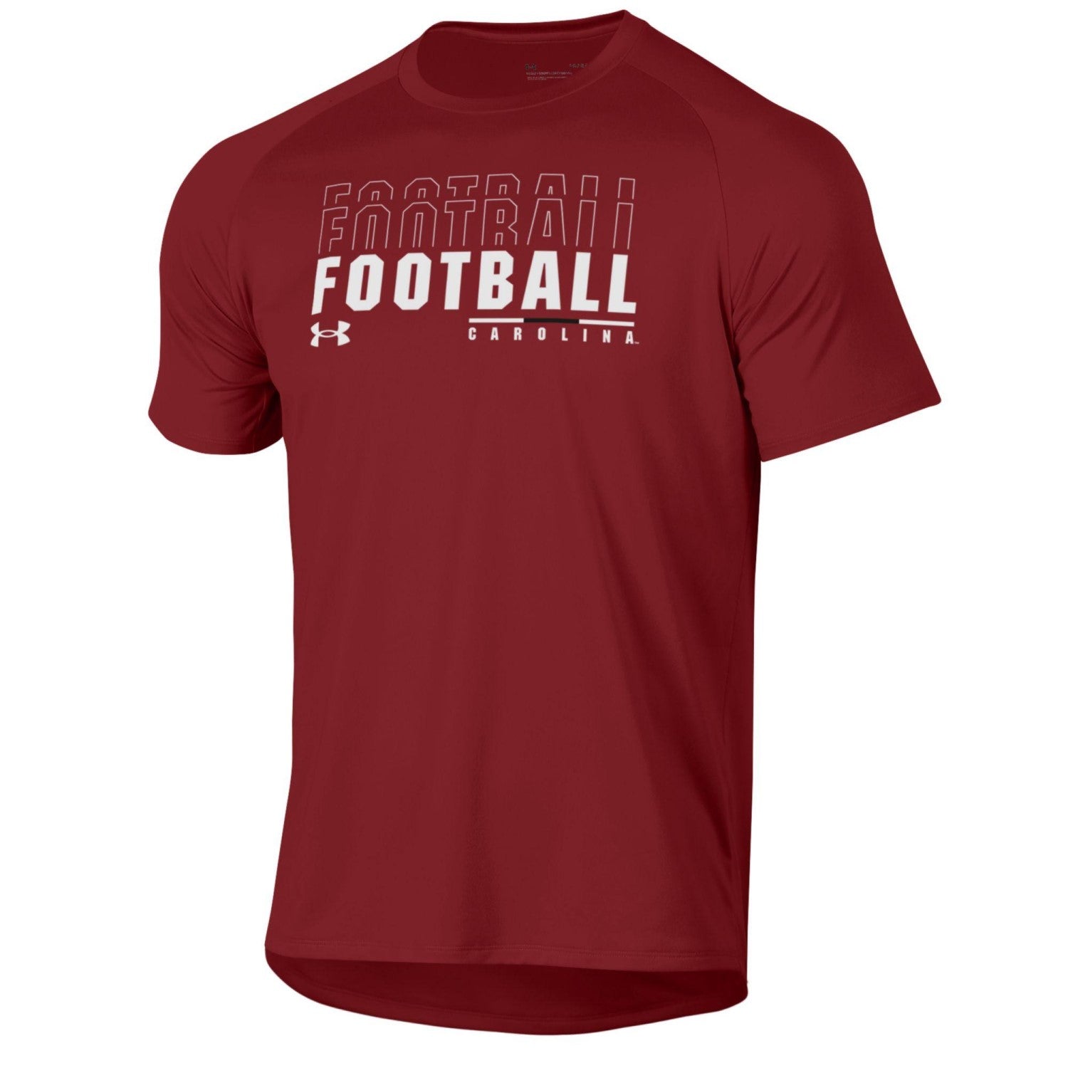 SOUTH CAROLINA GAMECOCKS GARNET REPEAT FOOTBALL UA 2.0 TECH TEE