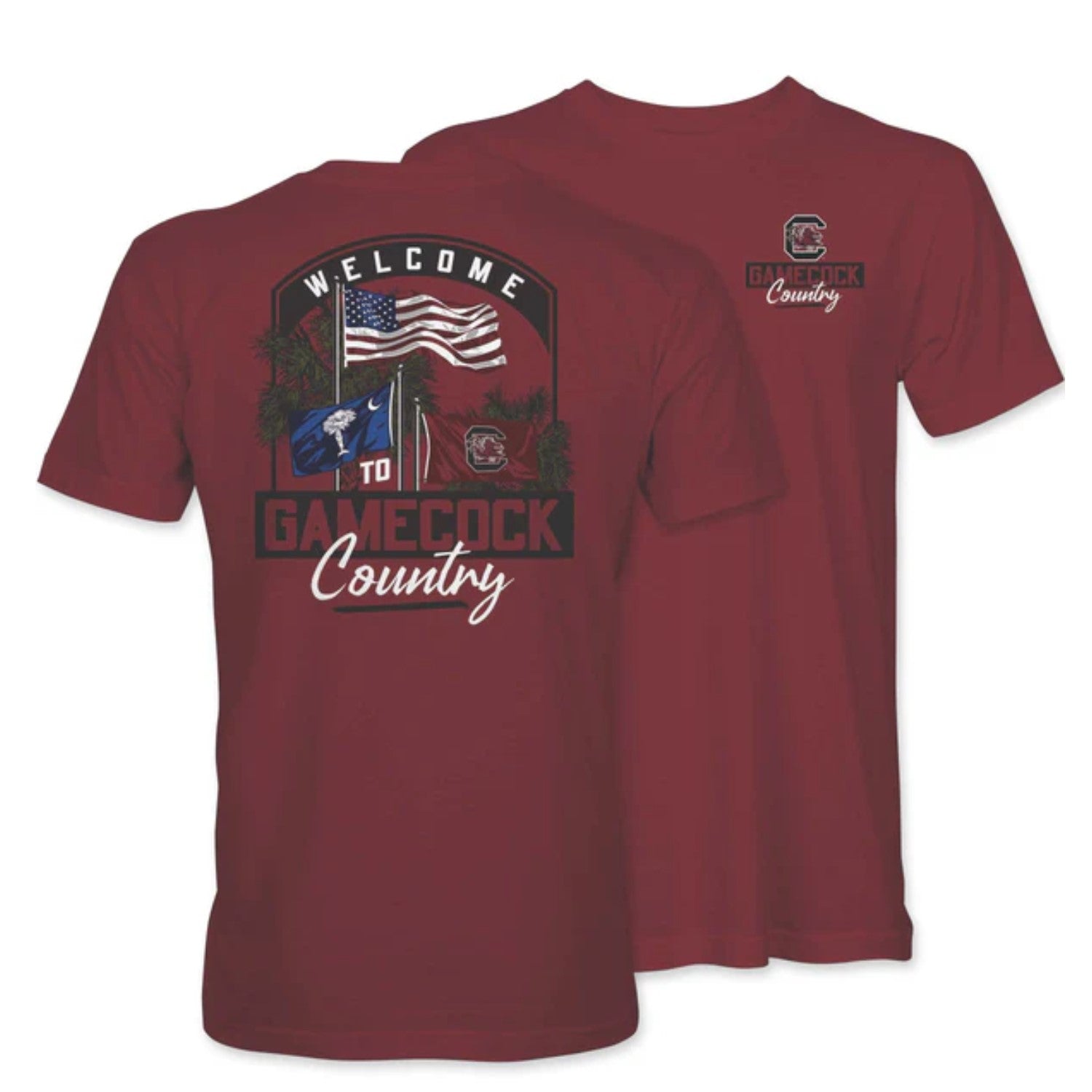 SOUTH CAROLINA GAMECOCKS GARNET WELCOME TO GAMECOCK COUNTRY TEE