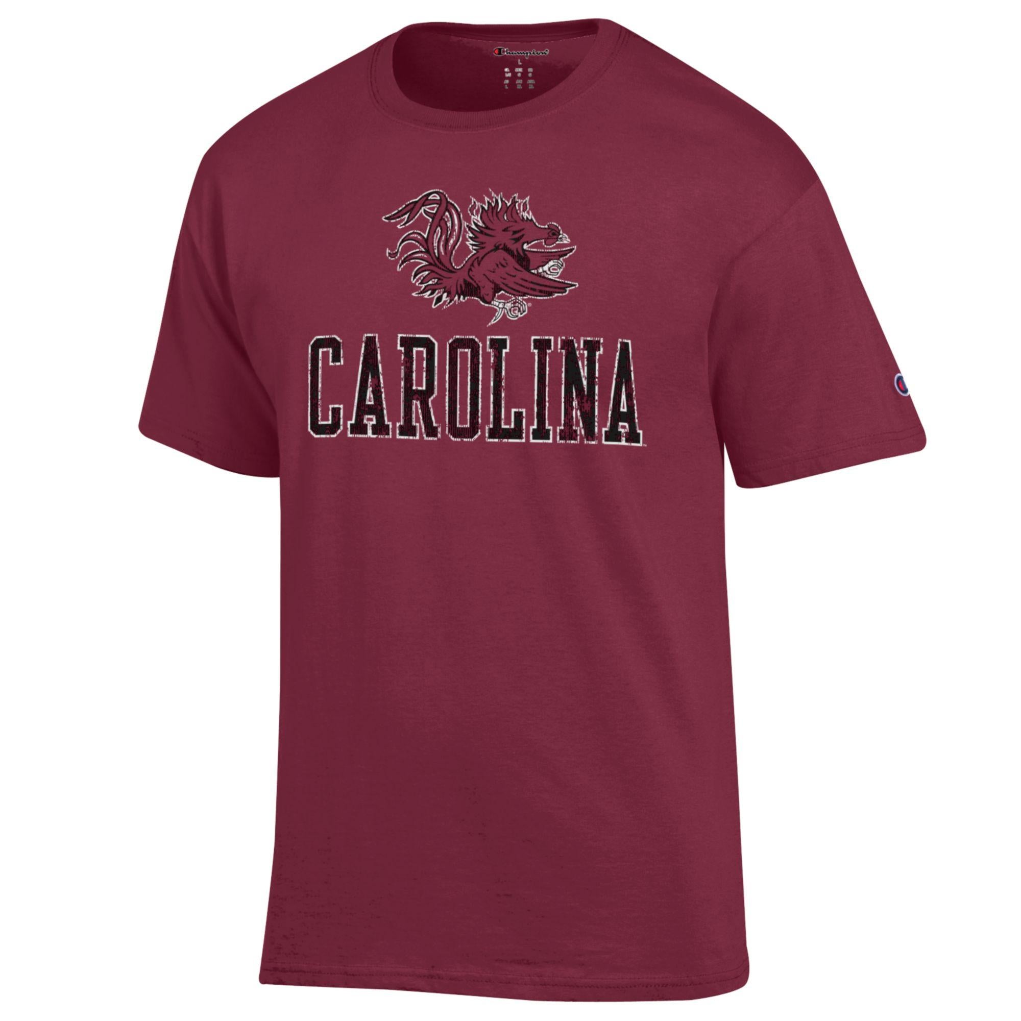SOUTH CAROLINA GAMECOCKS GARNET GAMECOCK OVER CAROLINA TEE