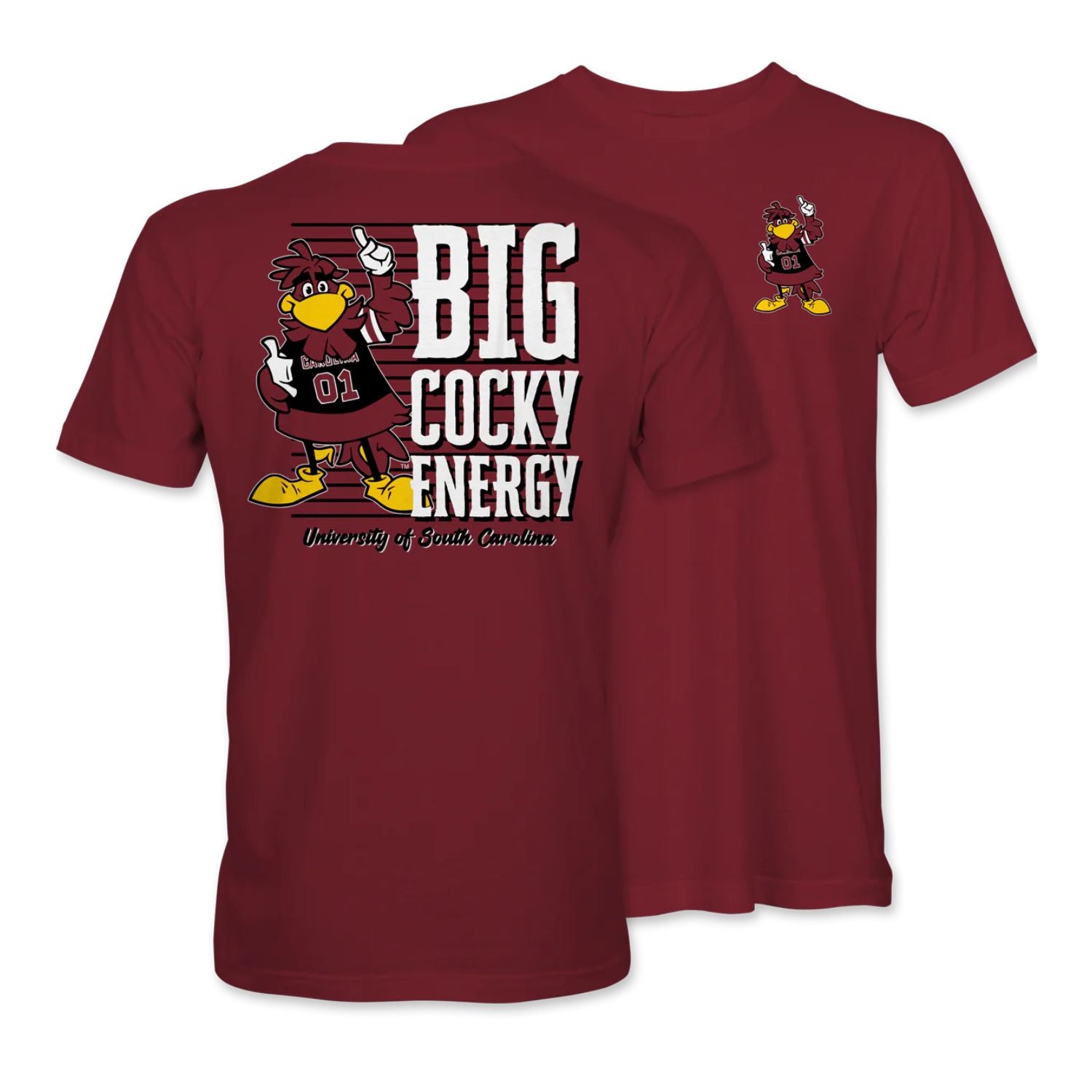 SOUTH CAROLINA GAMECOCKS GARNET BIG COCKY ENERGY TEE